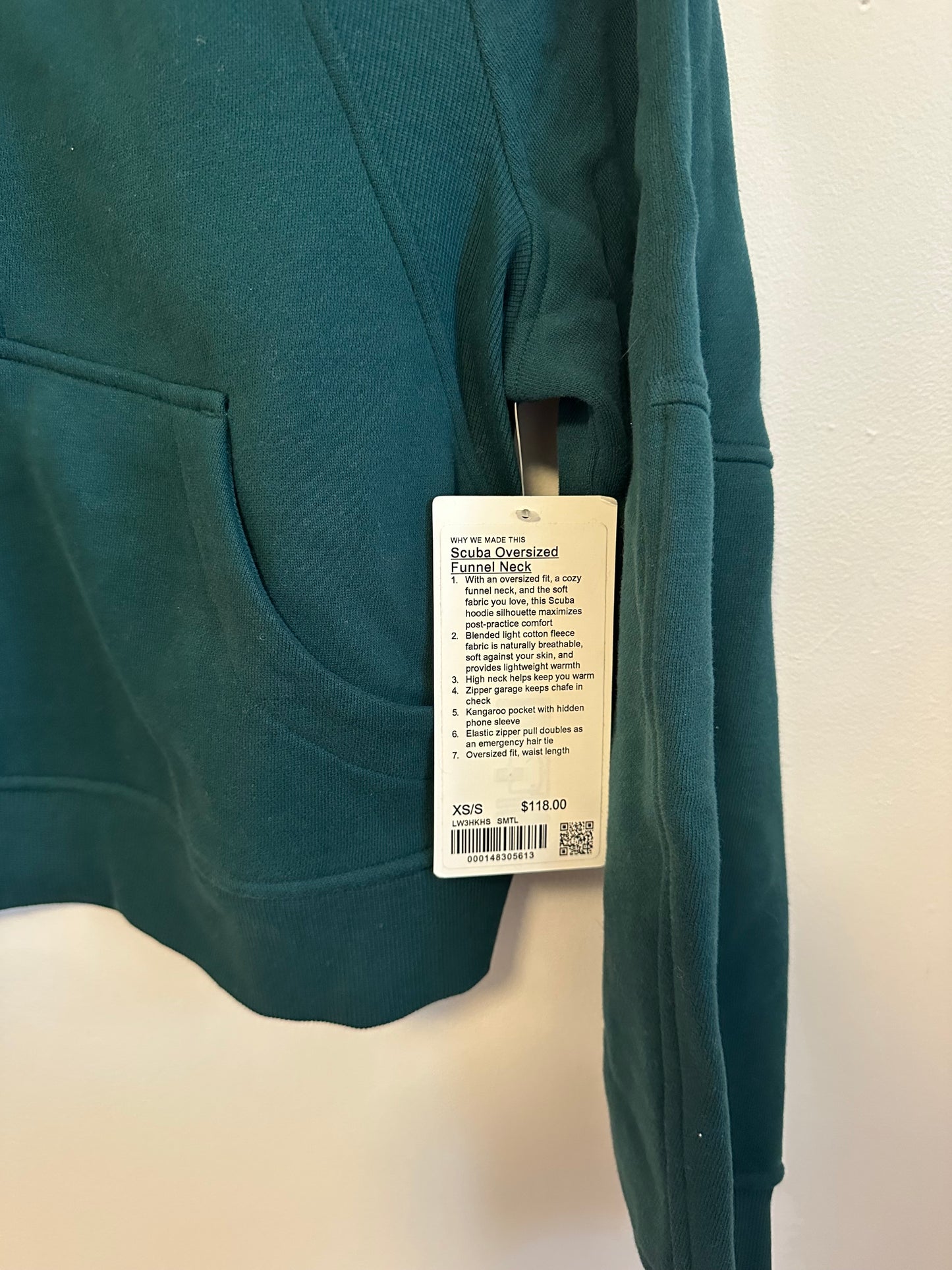 NWT Lululemon Scuba Oversized Funnel Neck Half Zip in Storm Teal | Size XS/Small