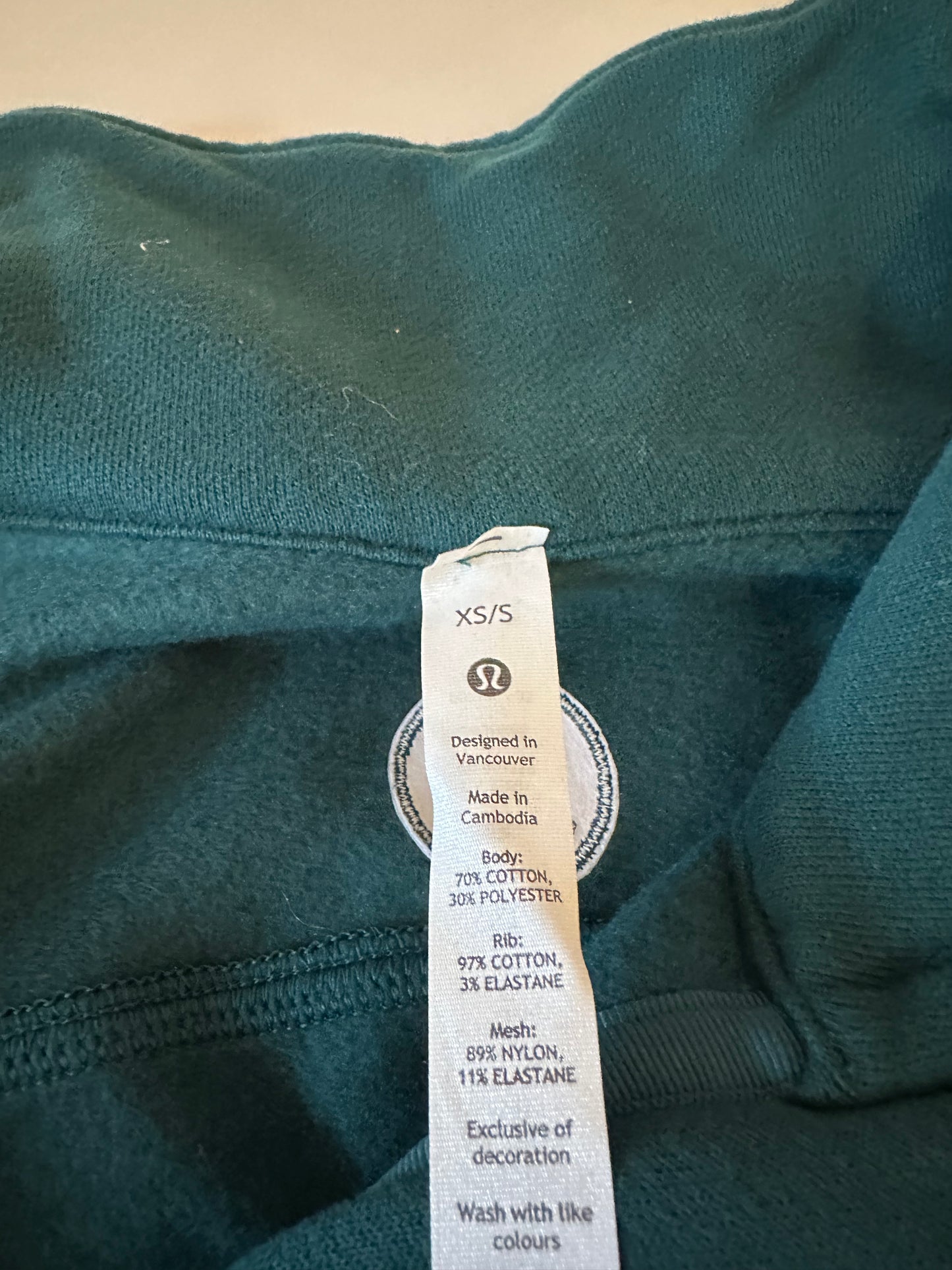 NWT Lululemon Scuba Oversized Funnel Neck Half Zip in Storm Teal | Size XS/Small