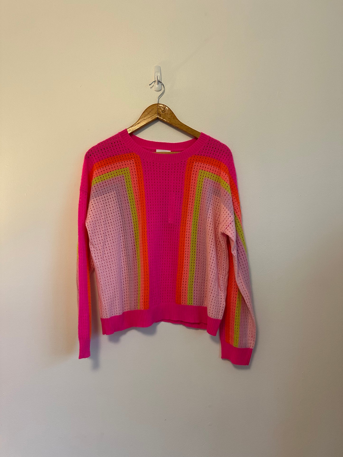 NWT Brodie Cashmere Rainbow Maya Cashmere Sweater | Size Medium