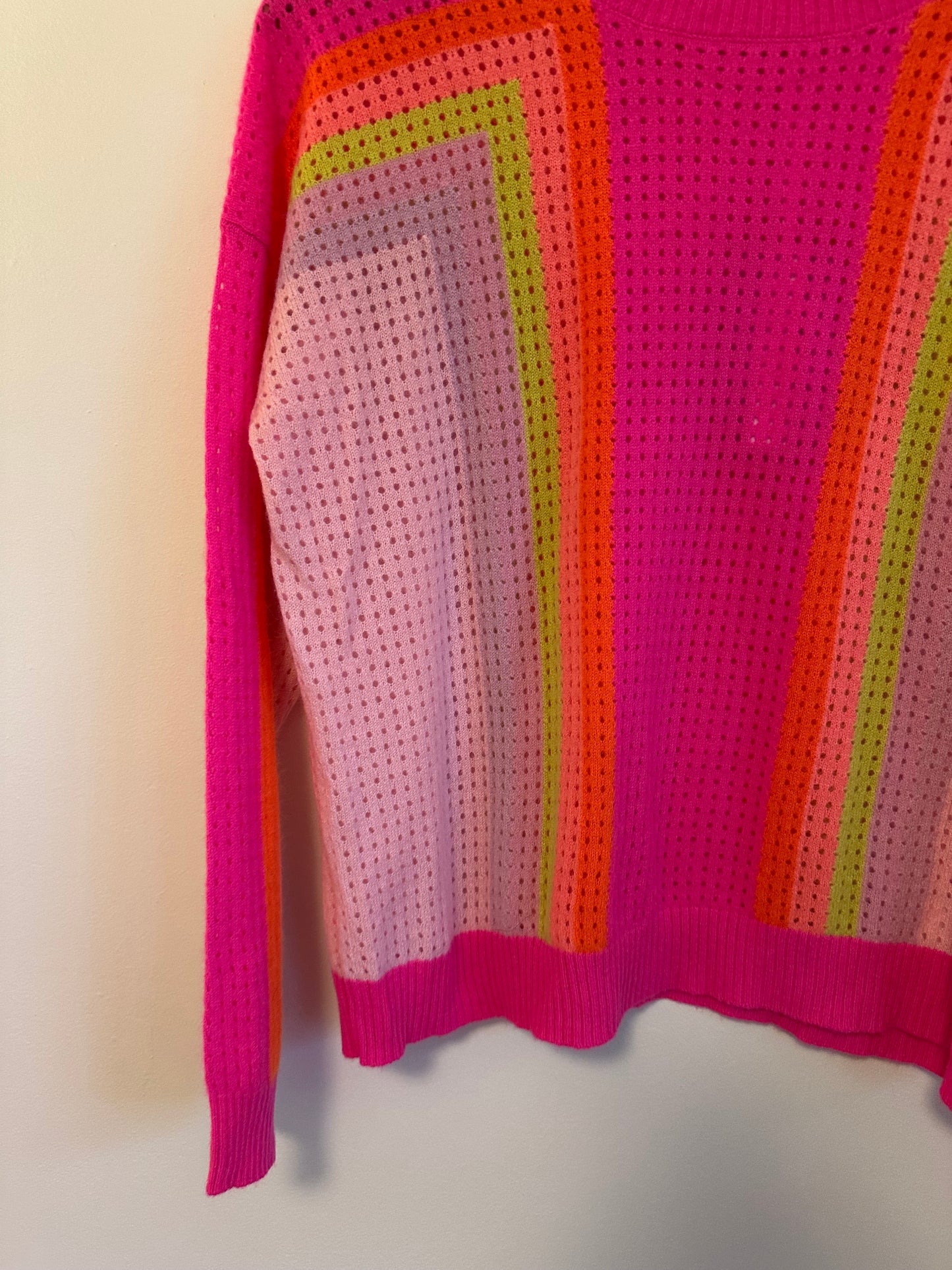 NWT Brodie Cashmere Rainbow Maya Cashmere Sweater | Size Medium