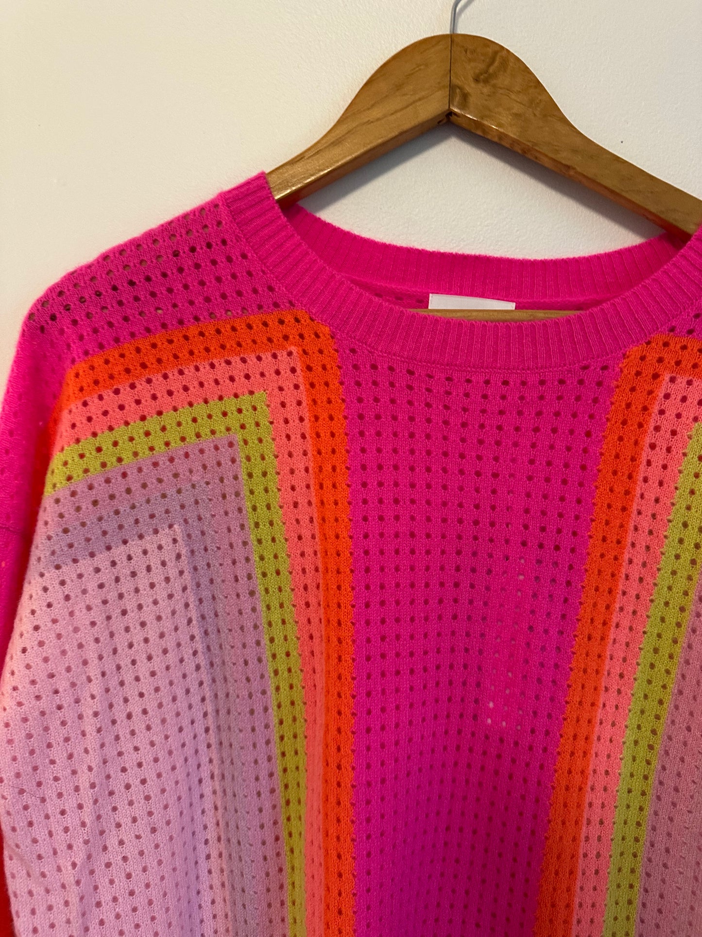 NWT Brodie Cashmere Rainbow Maya Cashmere Sweater | Size Medium