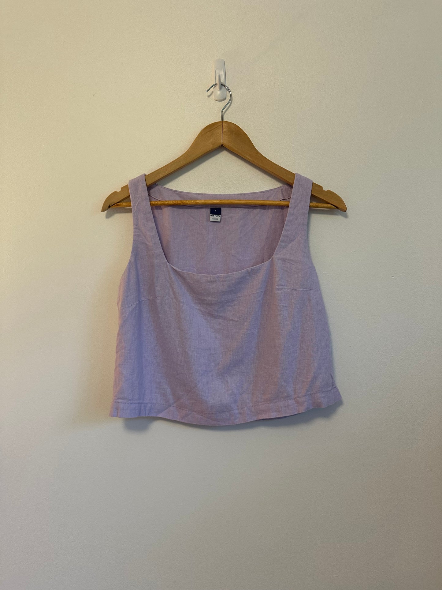 NWT Old Navy Sleeveless Linen-Blend Crop Top in Lavender Aura | Size Small
