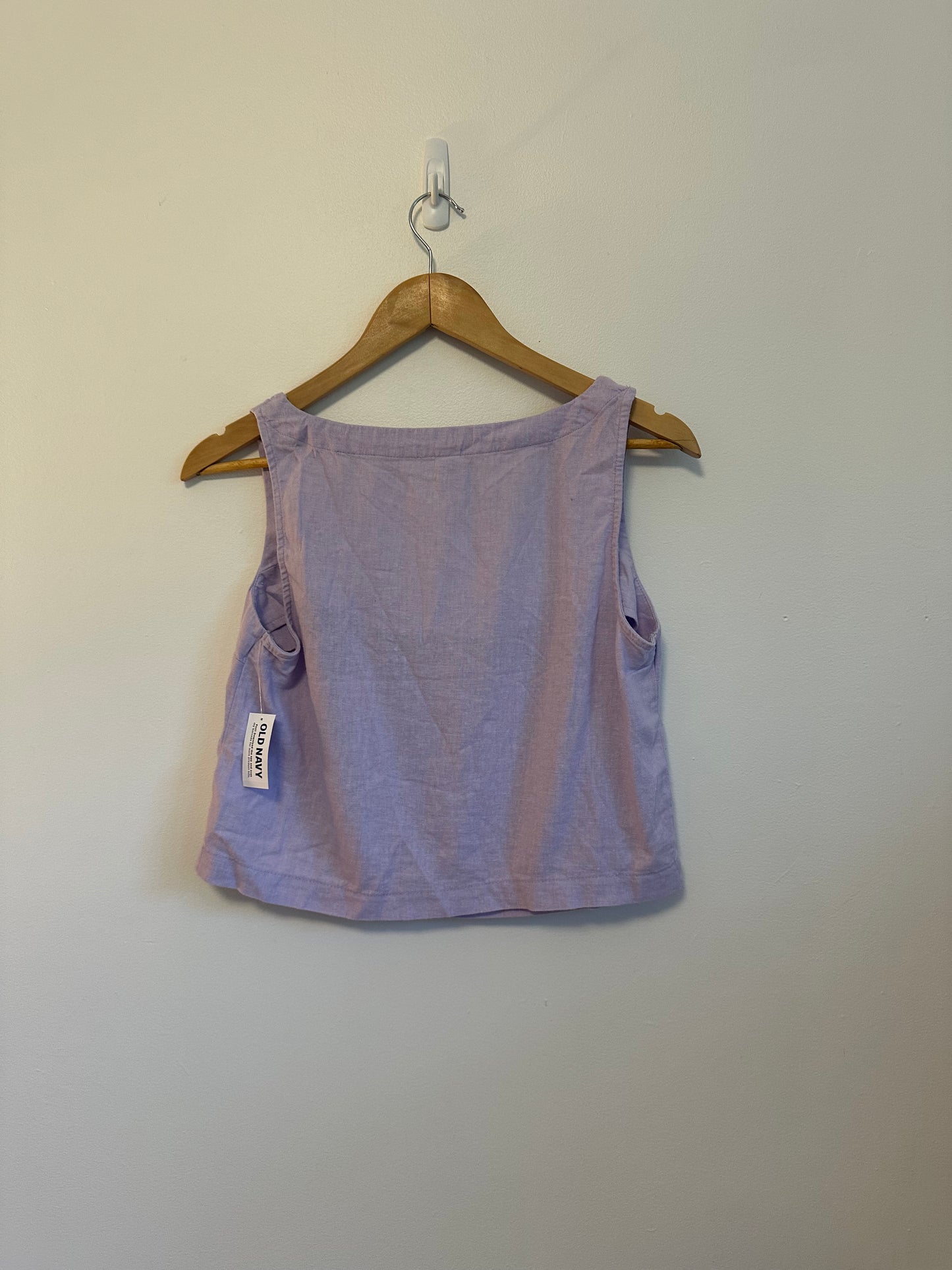 NWT Old Navy Sleeveless Linen-Blend Crop Top in Lavender Aura | Size Small