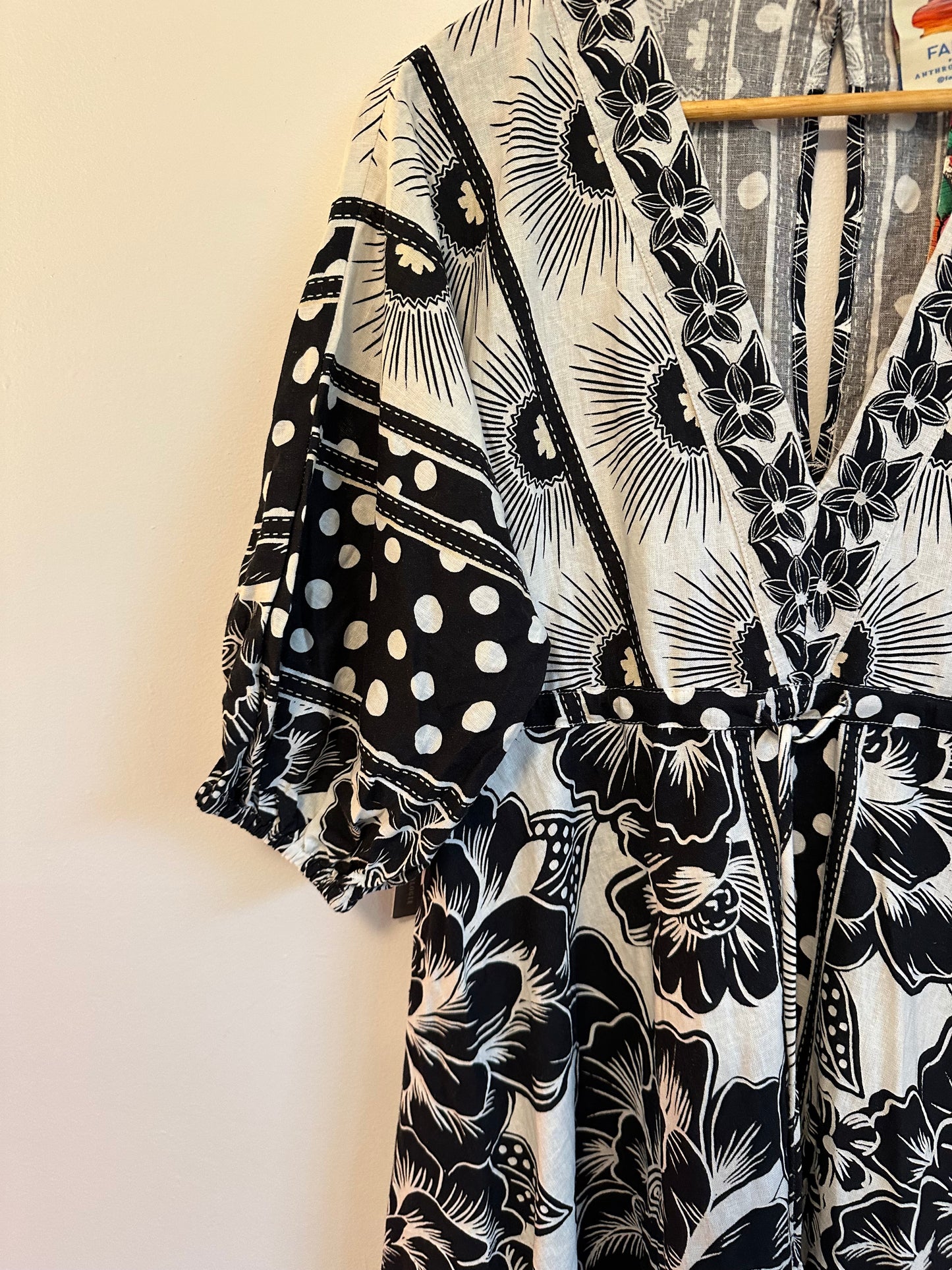 NWT Farm Rio x Anthropologie Puff-Sleeve Mini Dress | Size XS Petite