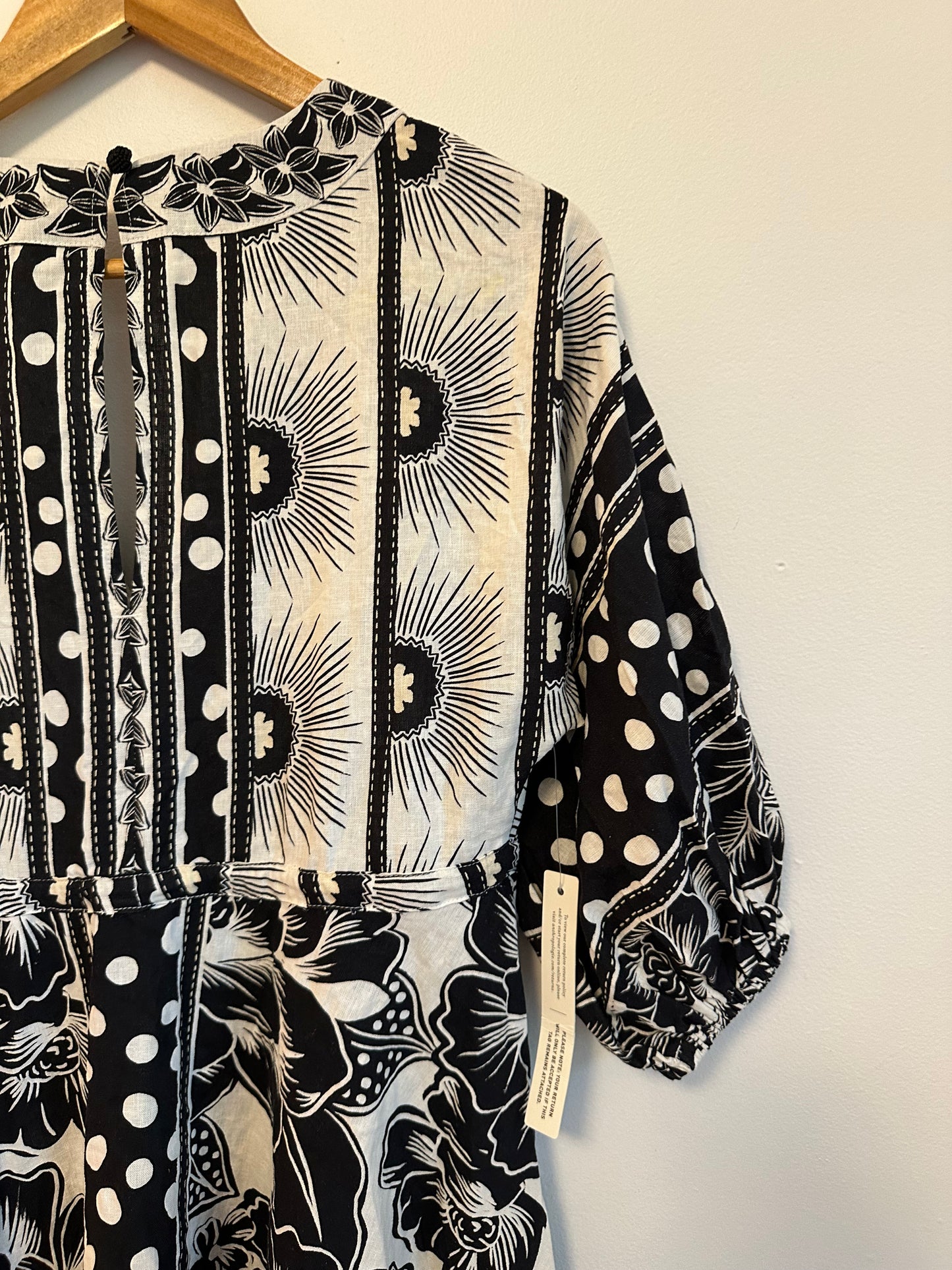 NWT Farm Rio x Anthropologie Puff-Sleeve Mini Dress | Size XS Petite