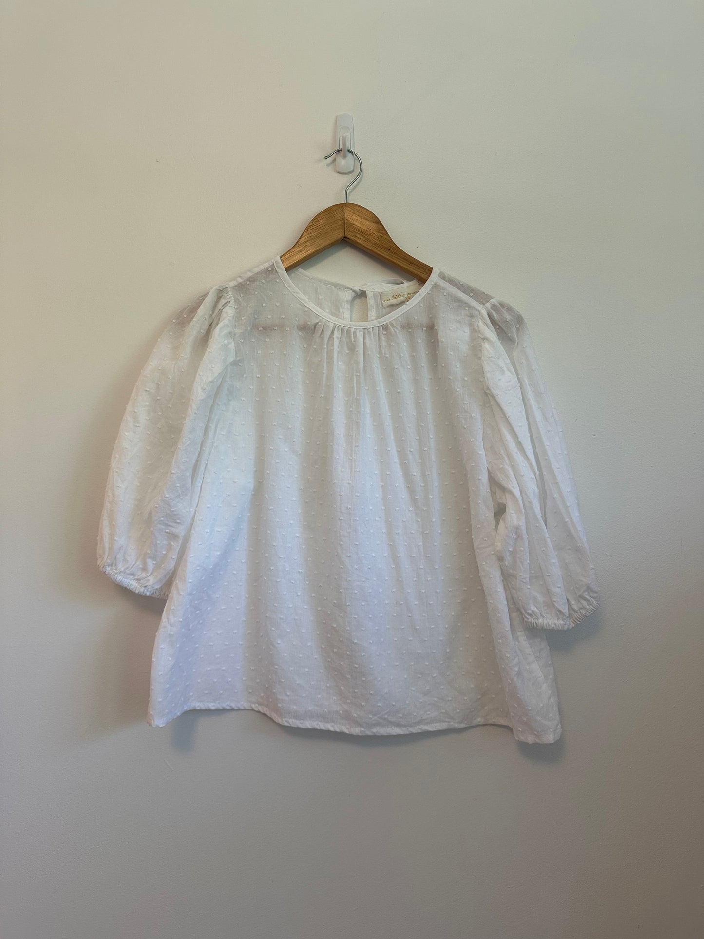 NWT Natalie Martin Kio Top in White Swiss Dot Cotton | Size XS