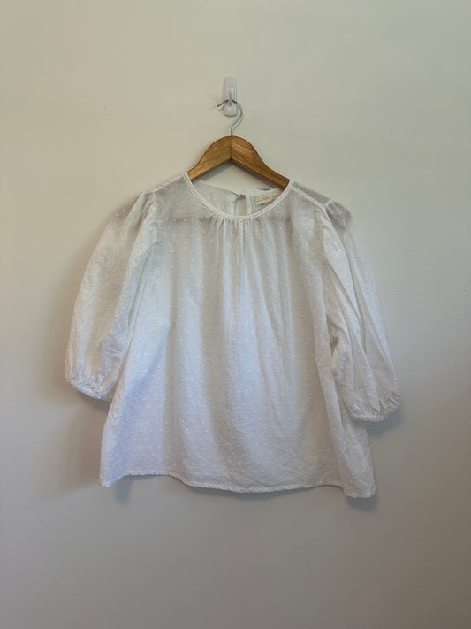 NWT Natalie Martin Kio Top in White Swiss Dot Cotton | Size XS