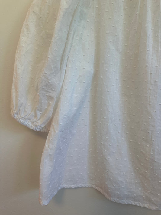 NWT Natalie Martin Kio Top in White Swiss Dot Cotton | Size XS