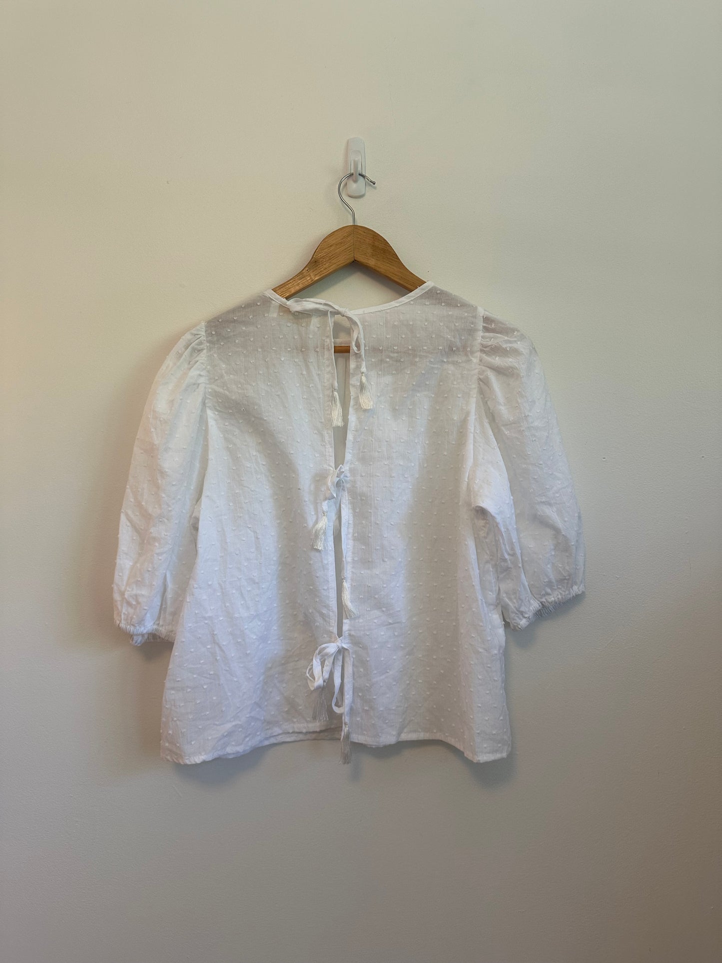 NWT Natalie Martin Kio Top in White Swiss Dot Cotton | Size XS