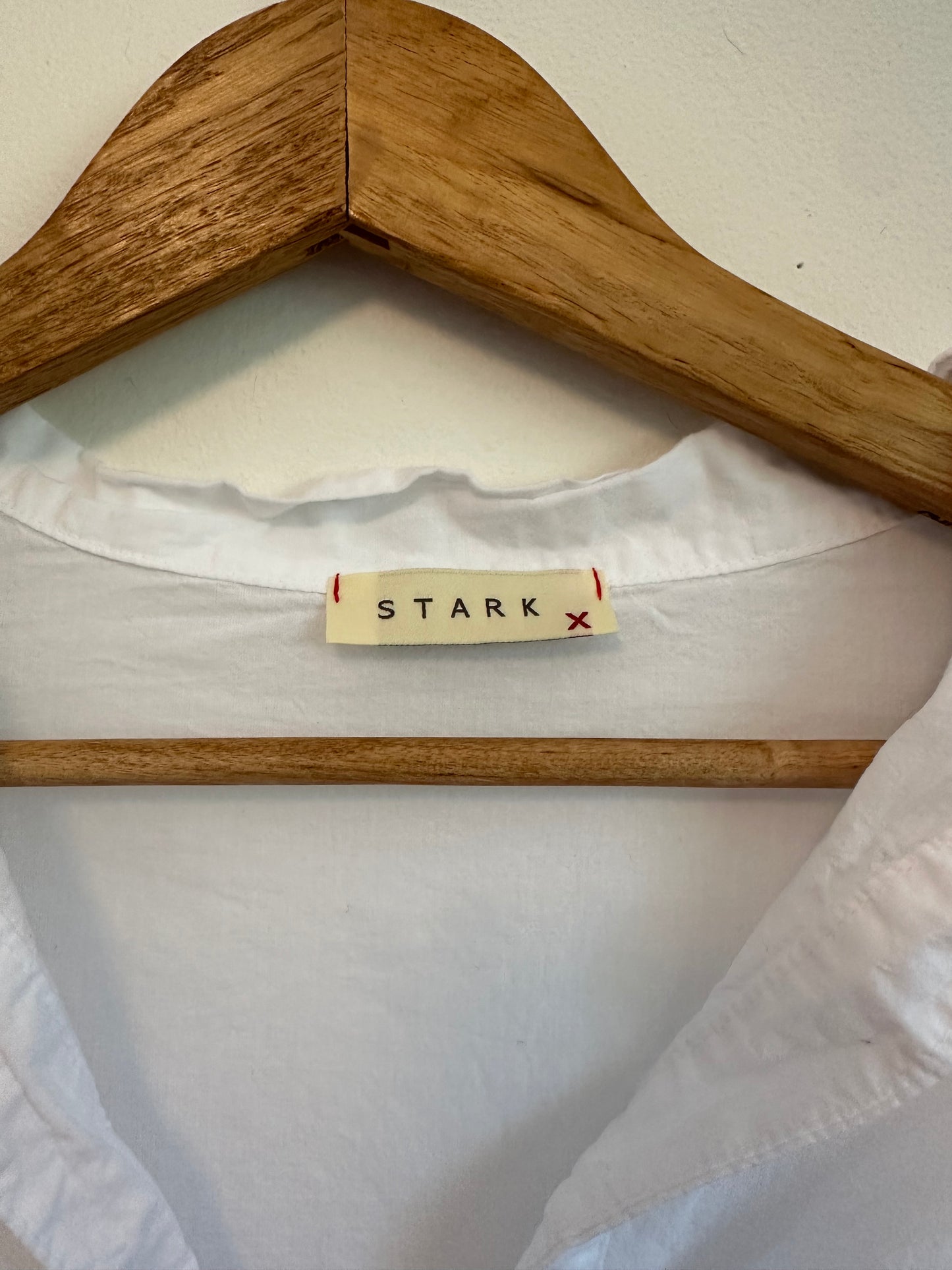 Stark X White Cotton Poplin Popover Top | Size XS