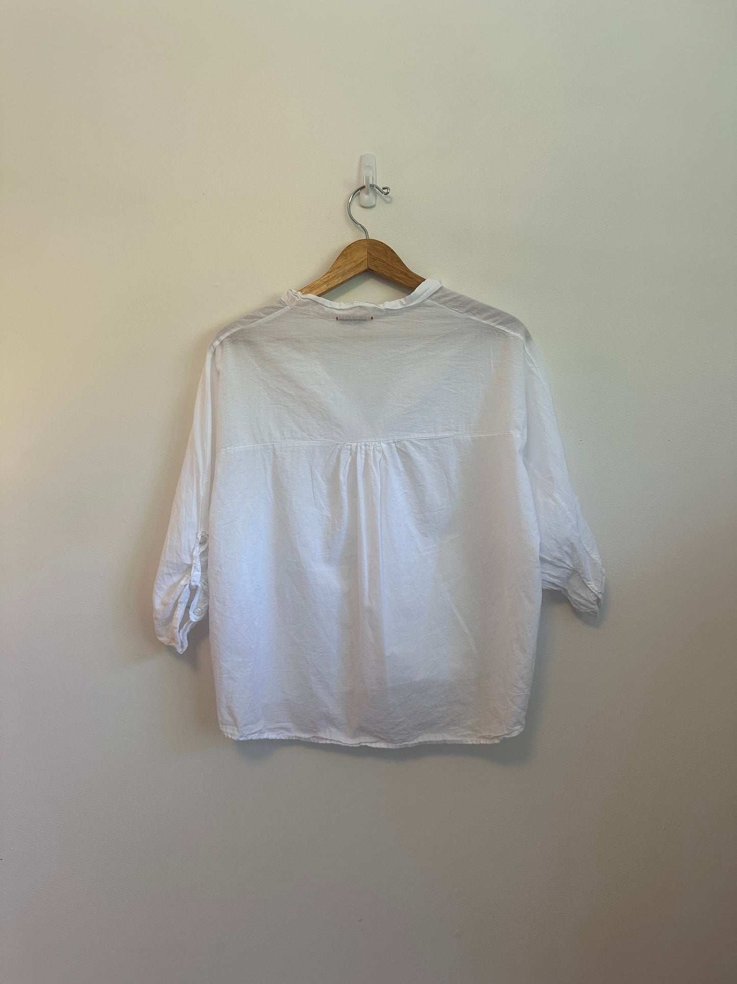 Stark X White Cotton Poplin Popover Top | Size XS
