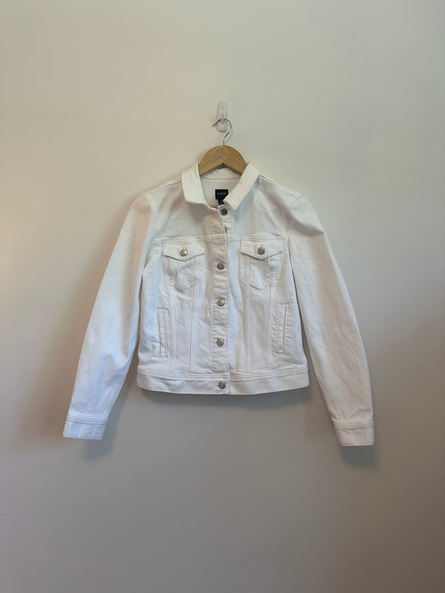 NWT J. Crew Relaxed Fit Denim Jean Jacket in White | Size XS