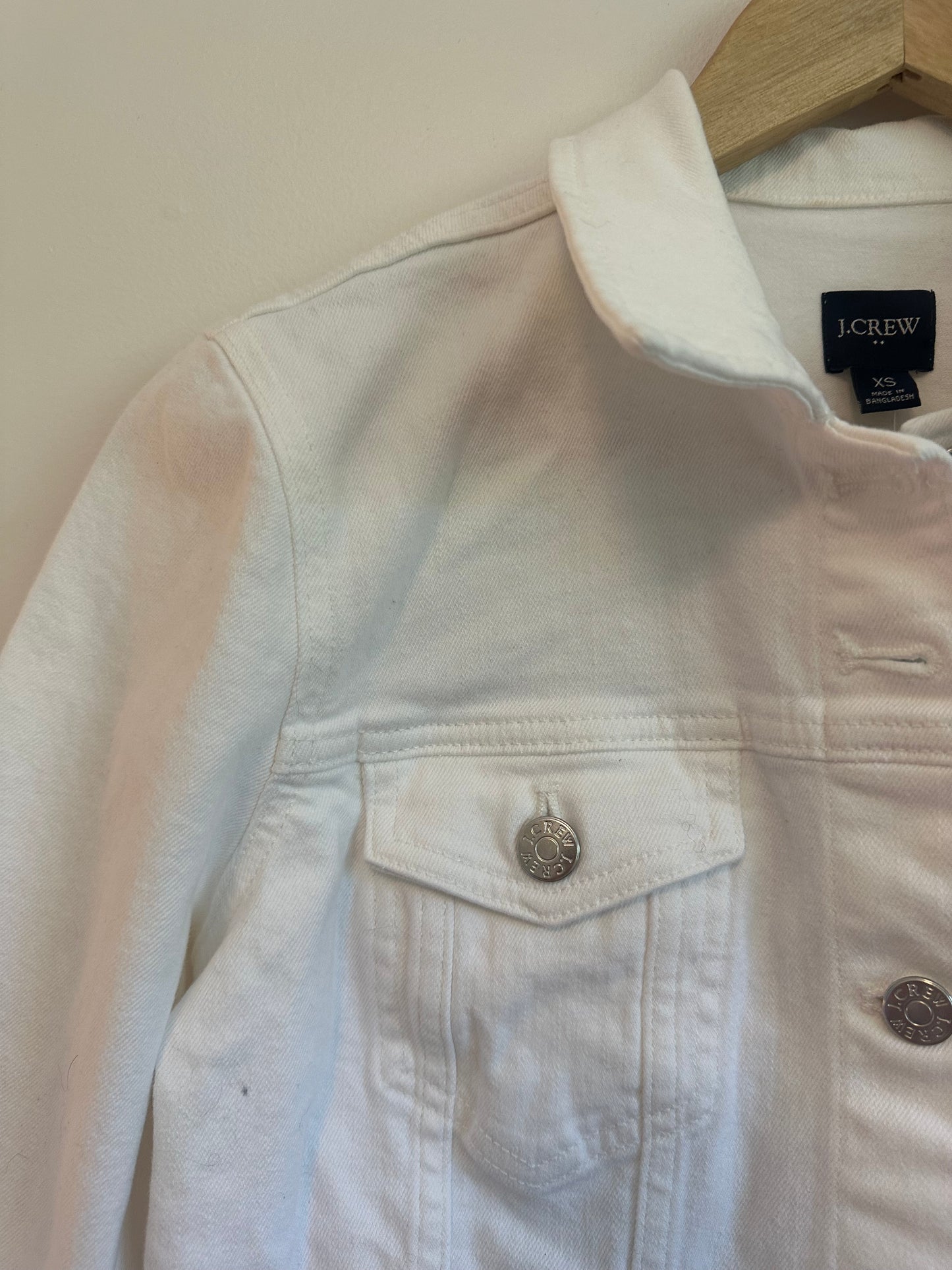 NWT J. Crew Relaxed Fit Denim Jean Jacket in White | Size XS