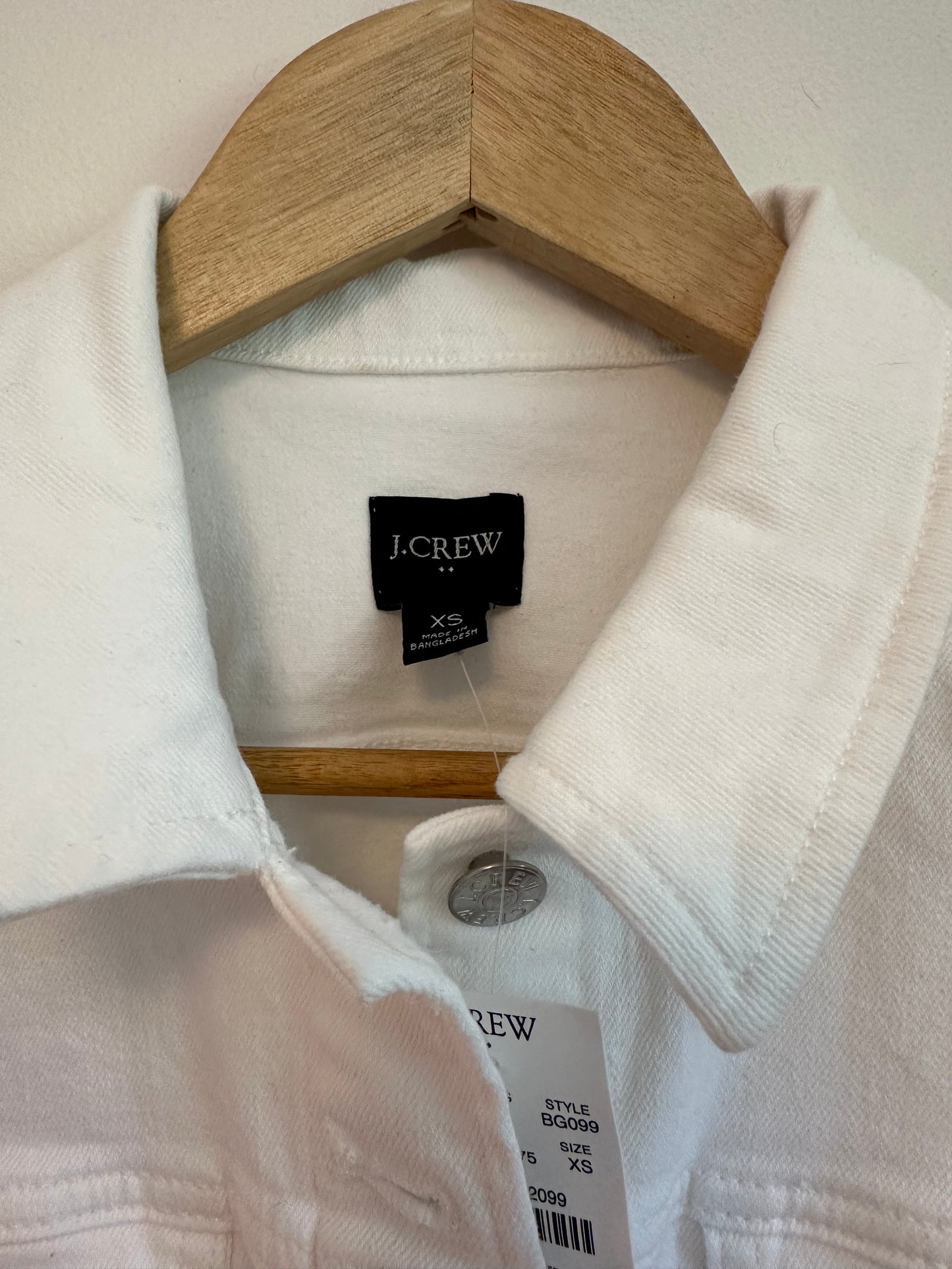 NWT J. Crew Relaxed Fit Denim Jean Jacket in White | Size XS