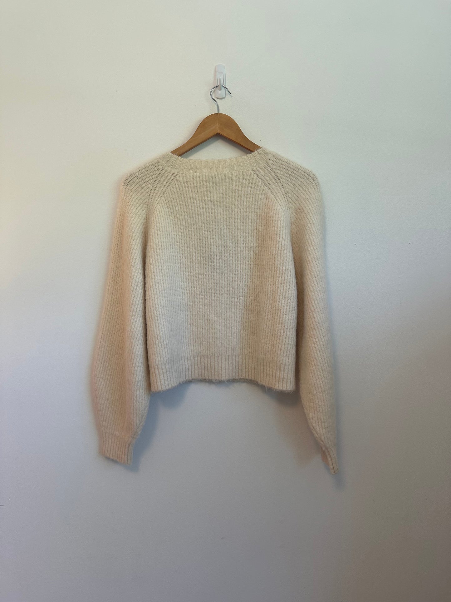 NWT French Connection Fluffy Knit Cardigan in Classic Cream | Size XS