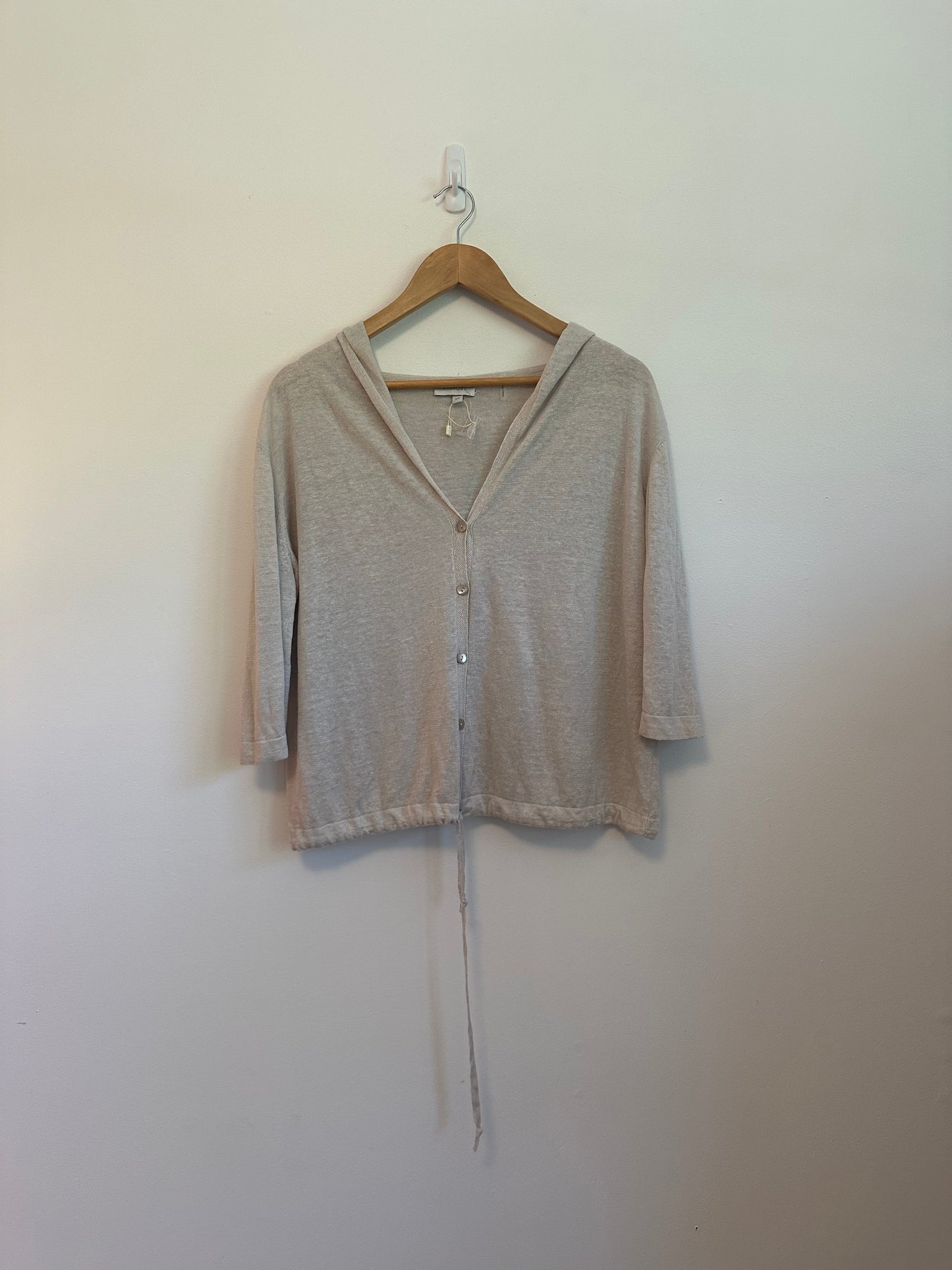 Kinross Hooded Linen Cardigan Sweater | Size Small