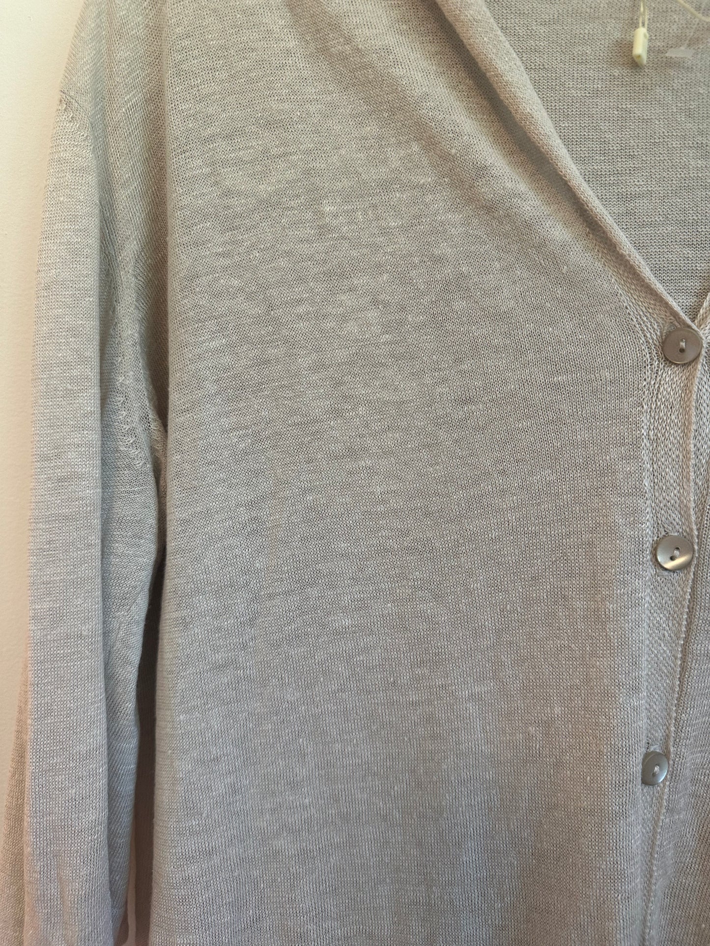 Kinross Hooded Linen Cardigan Sweater | Size Small