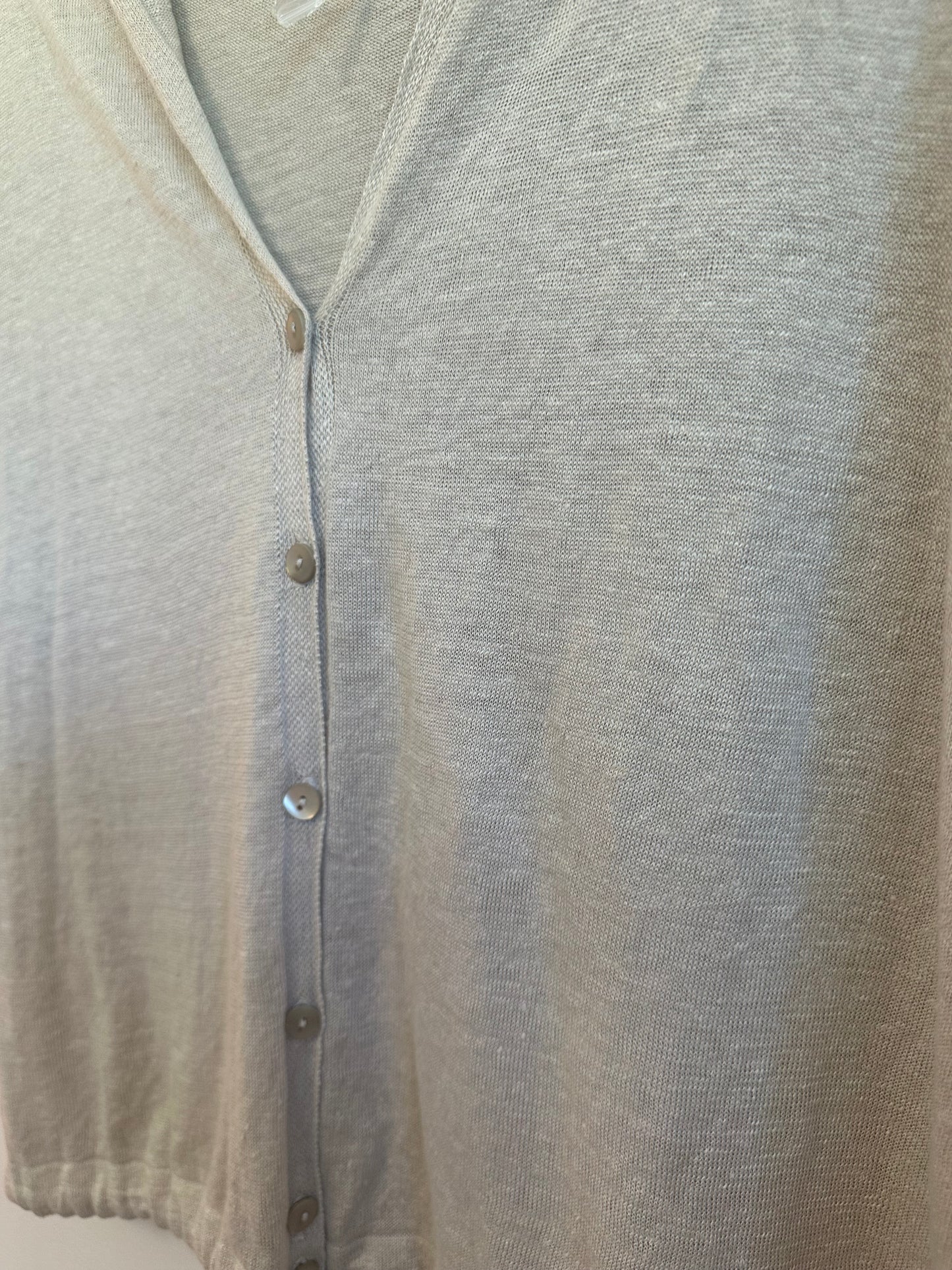 Kinross Hooded Linen Cardigan Sweater | Size Small