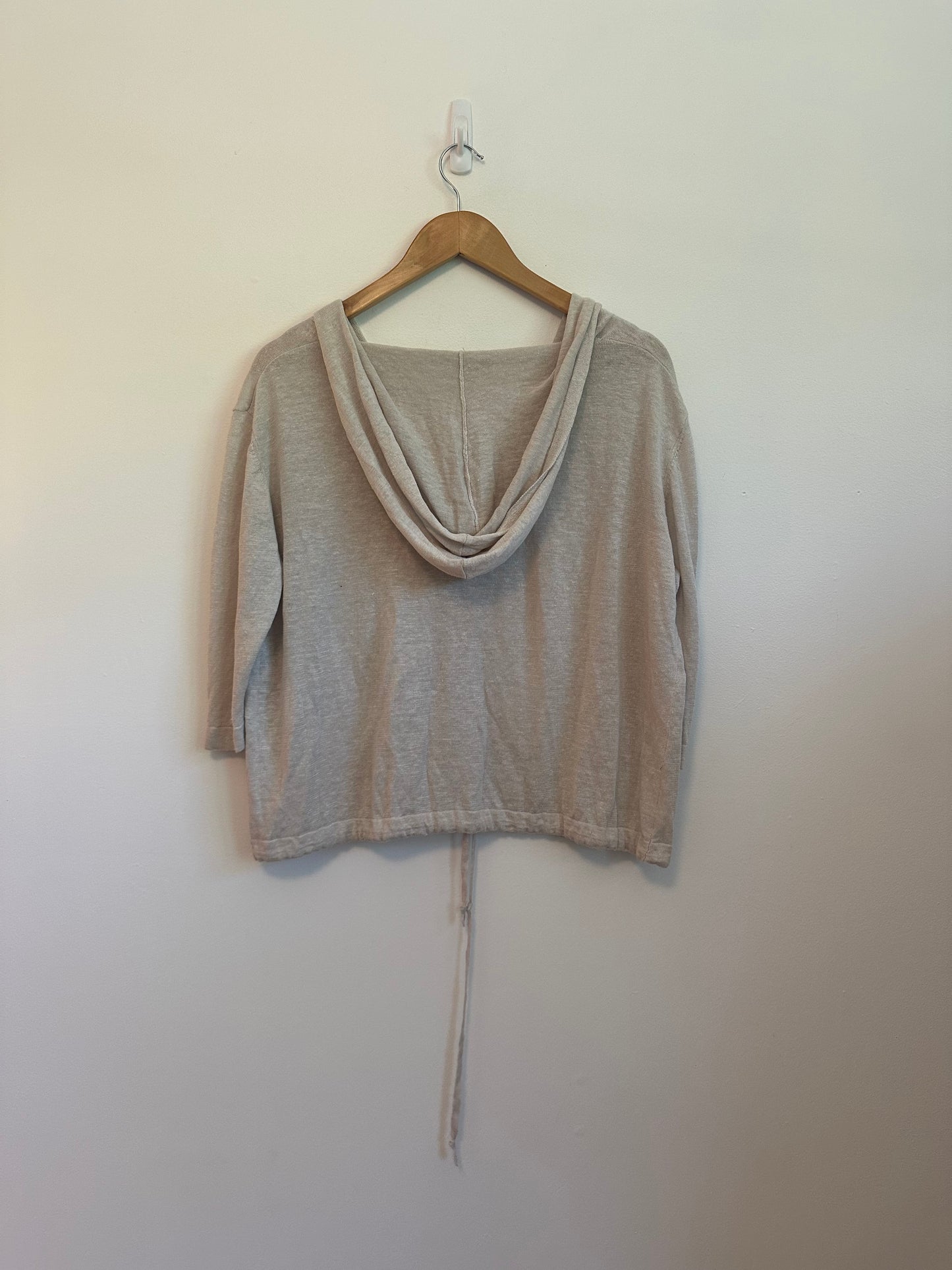 Kinross Hooded Linen Cardigan Sweater | Size Small