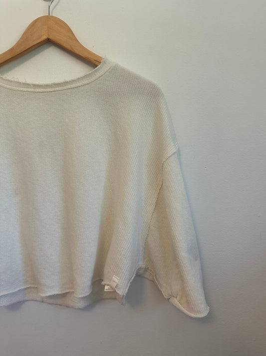 Free People We The Free Cropped Knit T-Shirt | Size XS