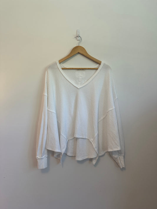Free People We The Free Coraline Thermal Top in Ivory | Size XS