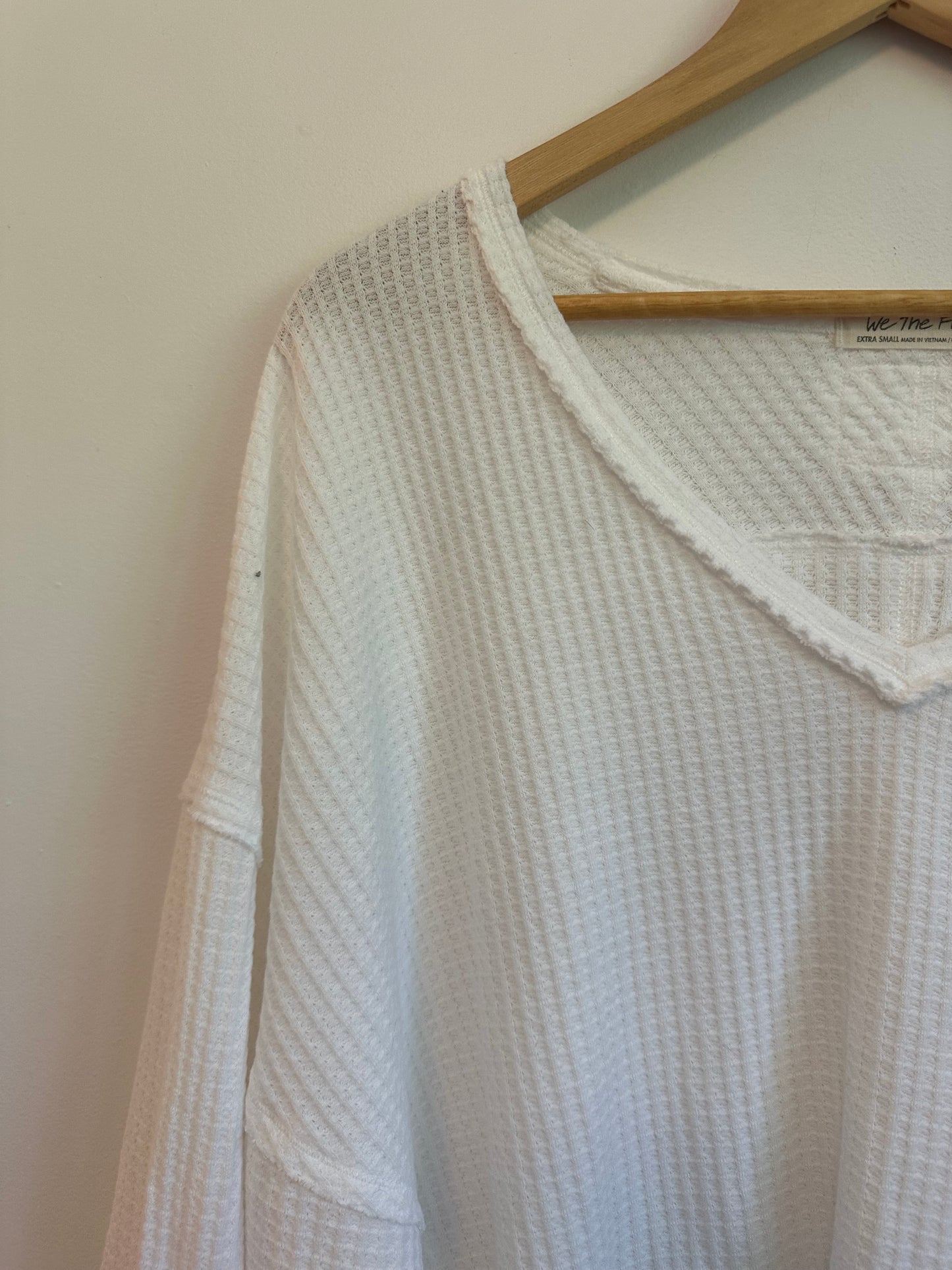 Free People We The Free Coraline Thermal Top in Ivory | Size XS