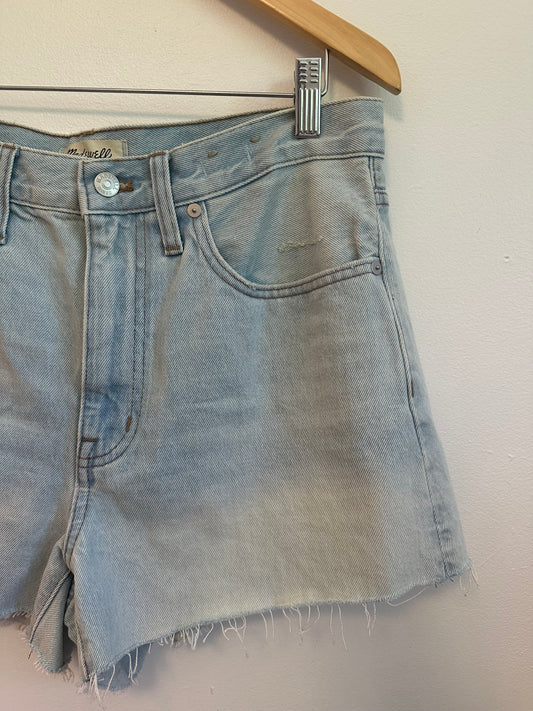 Madewell Relaxed Denim Shorts in Light Blue Wash | Size 28