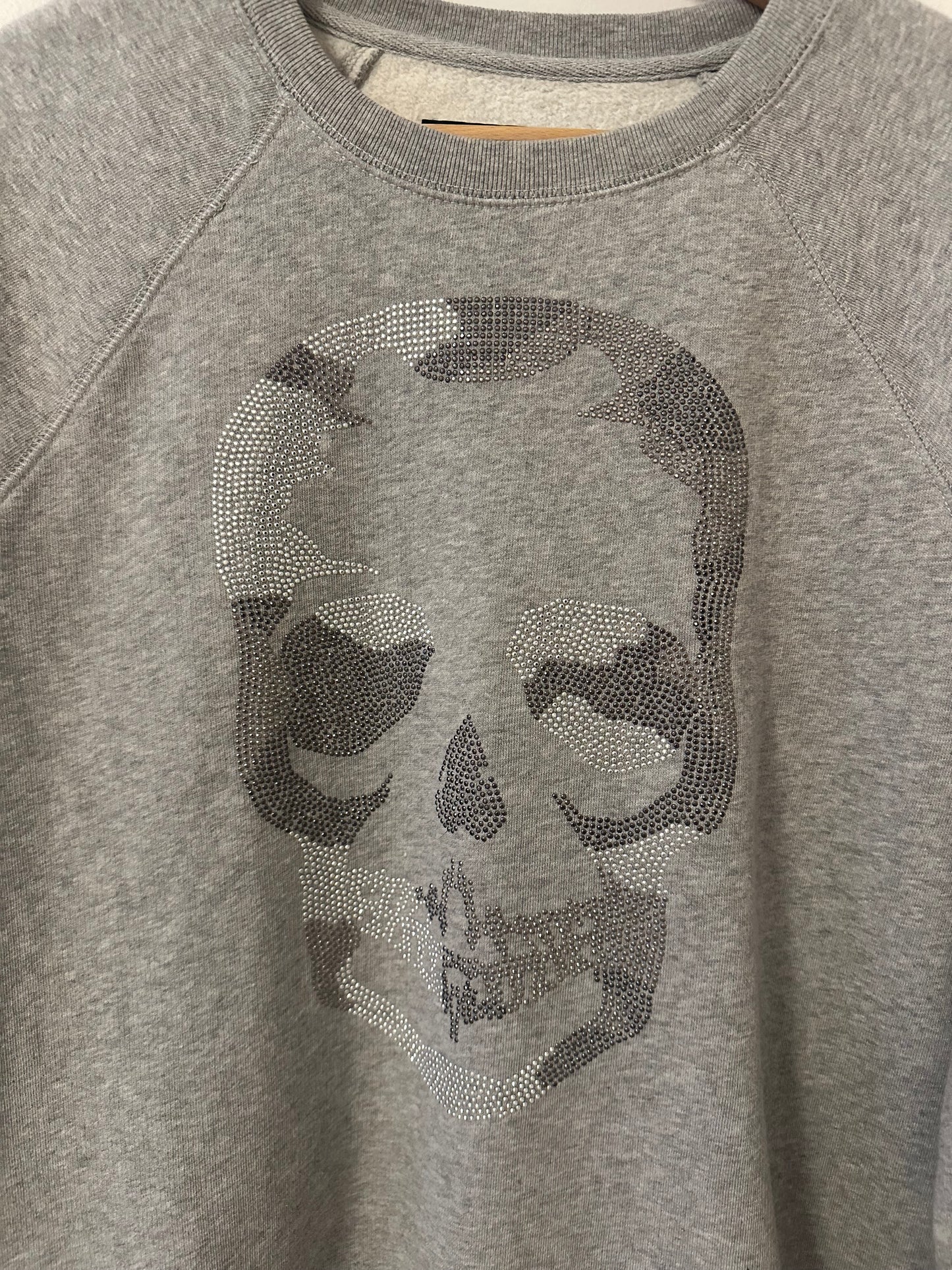 Zadig & Voltaire Gray Embellished Skull Sweatshirt | Size XS