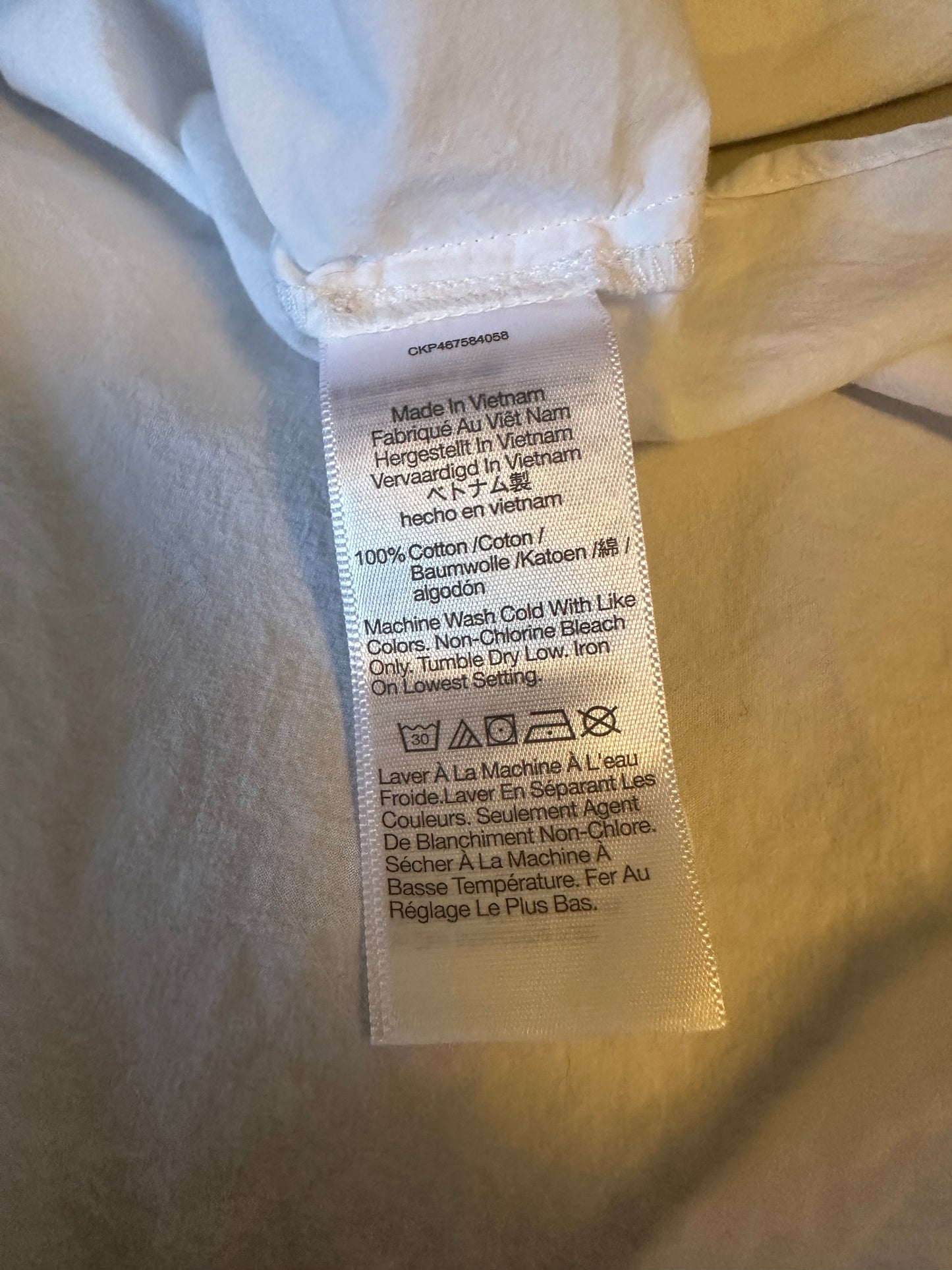 Madewell Button Down Cropped White Collared Shirt | Size Medium