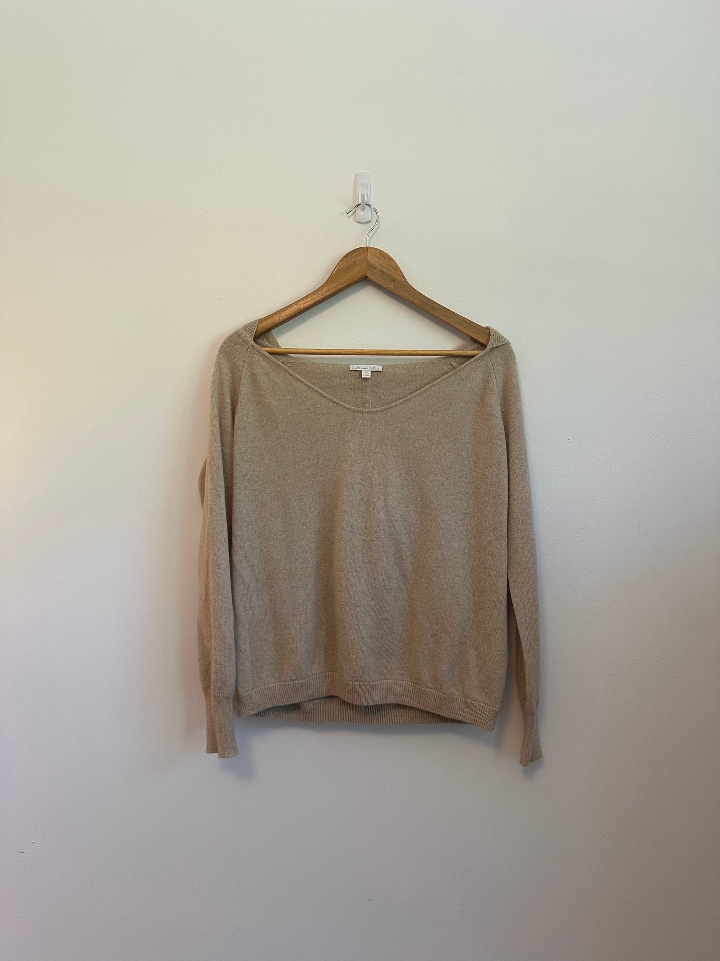 Minnie Rose Cashmere Hooded Tan Sweater | Size XS