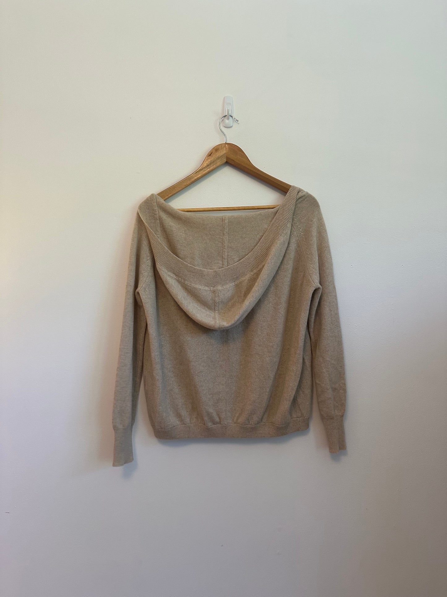 Minnie Rose Cashmere Hooded Tan Sweater | Size XS