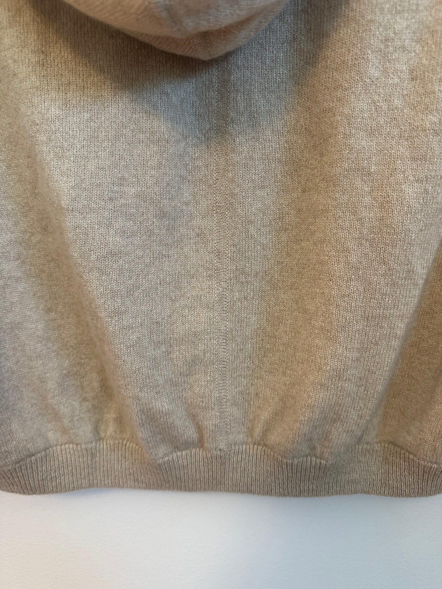 Minnie Rose Cashmere Hooded Tan Sweater | Size XS