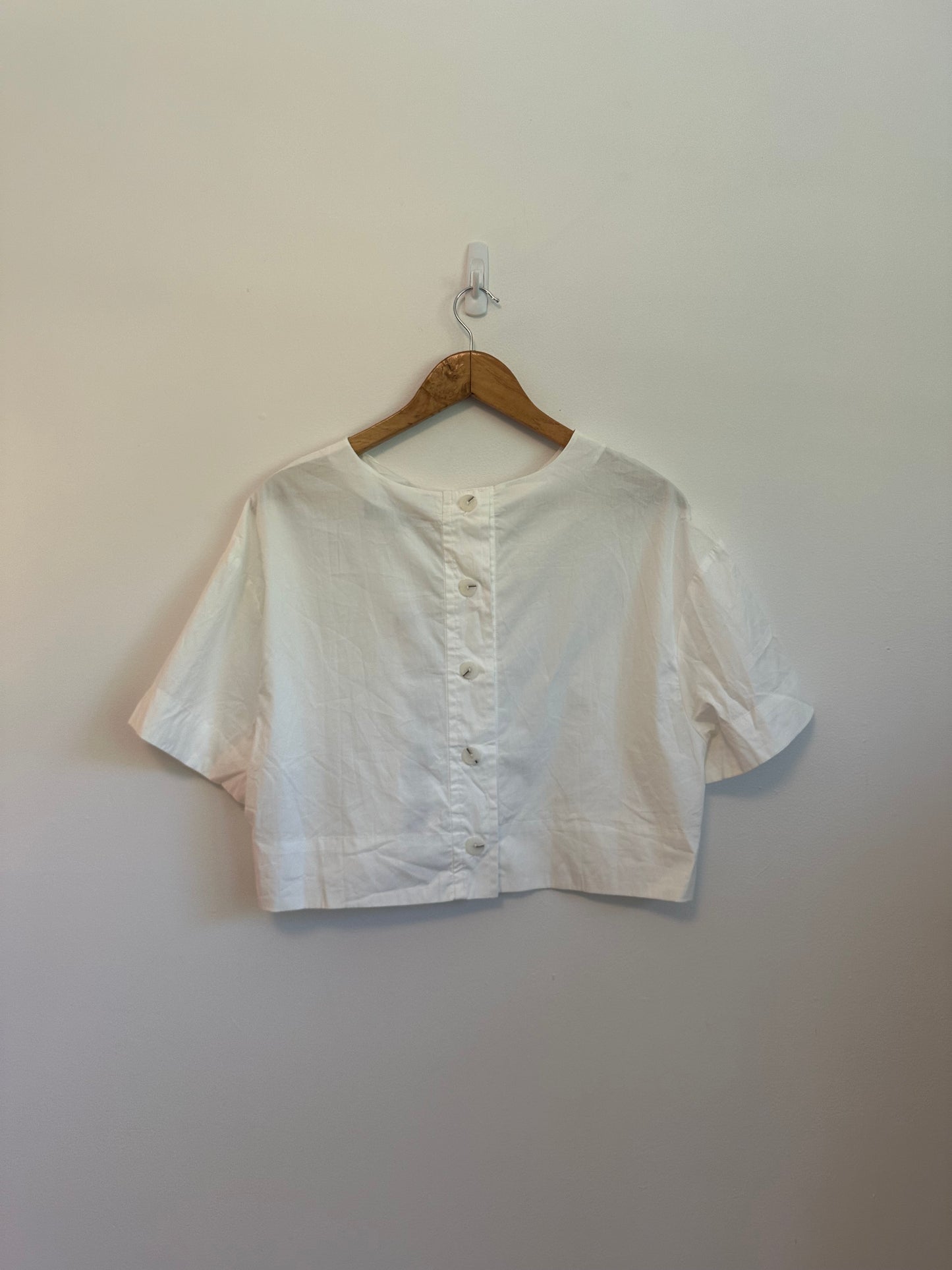 NWT Anthropologie Sunday in Brooklyn Buttoned Back Crop Blouse | Size Small