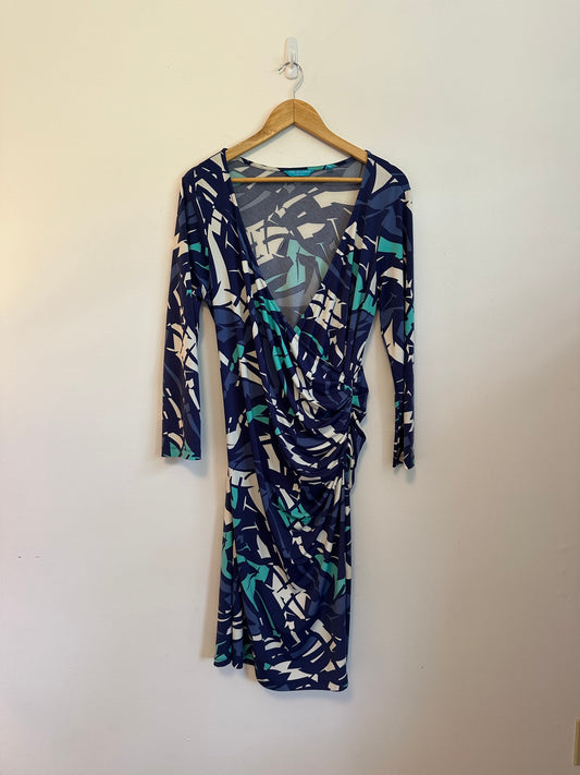 Tori Richard Honolulu Geometric Abstract Wrap Dress | Size XL