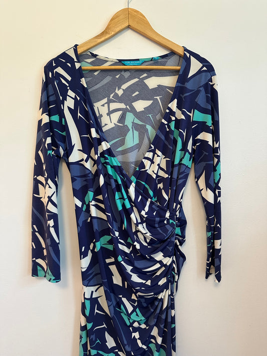 Tori Richard Honolulu Geometric Abstract Wrap Dress | Size XL