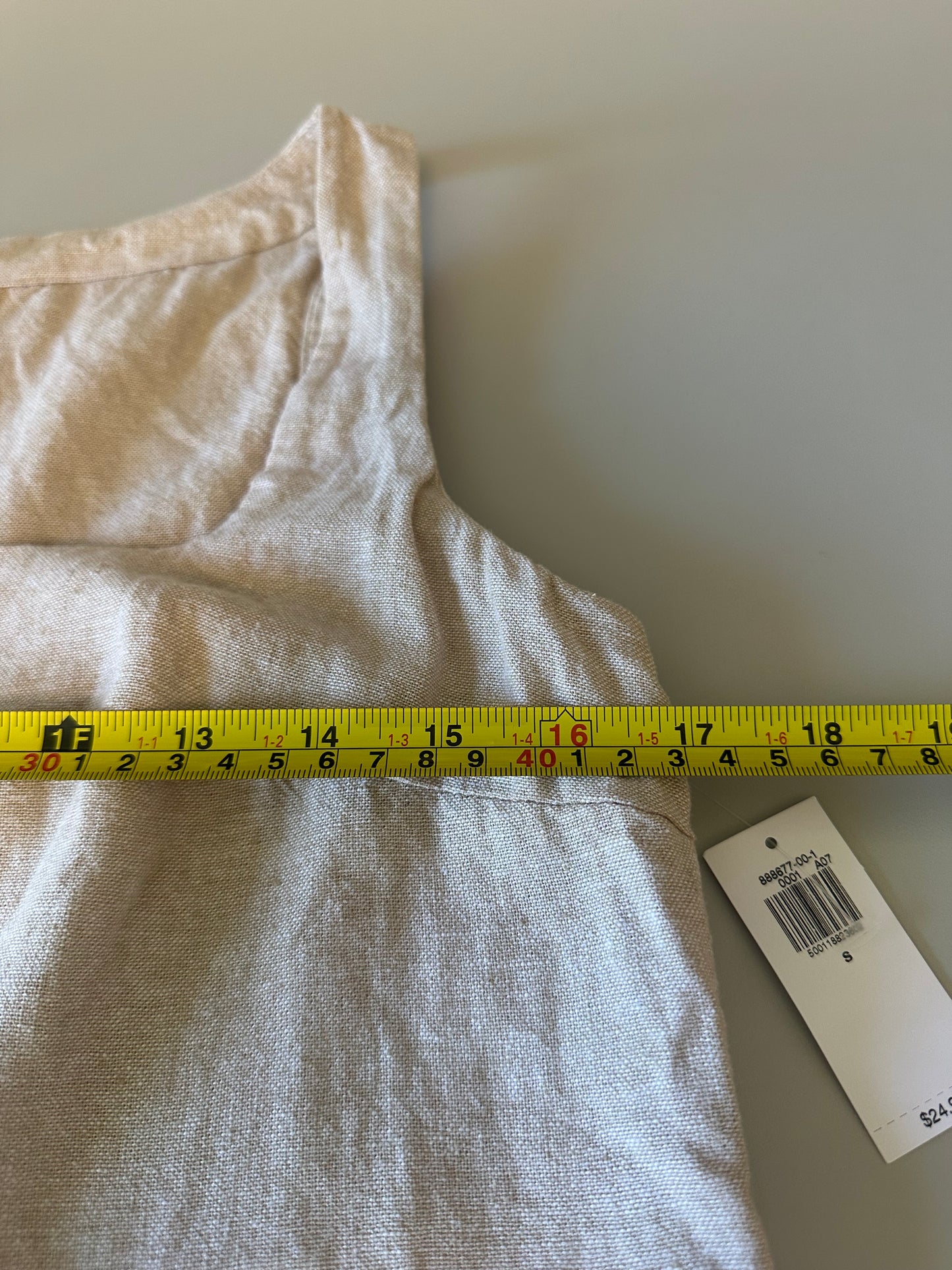 NWT Old Navy Sleeveless Linen-Blend Crop Top in Tan | Size Small