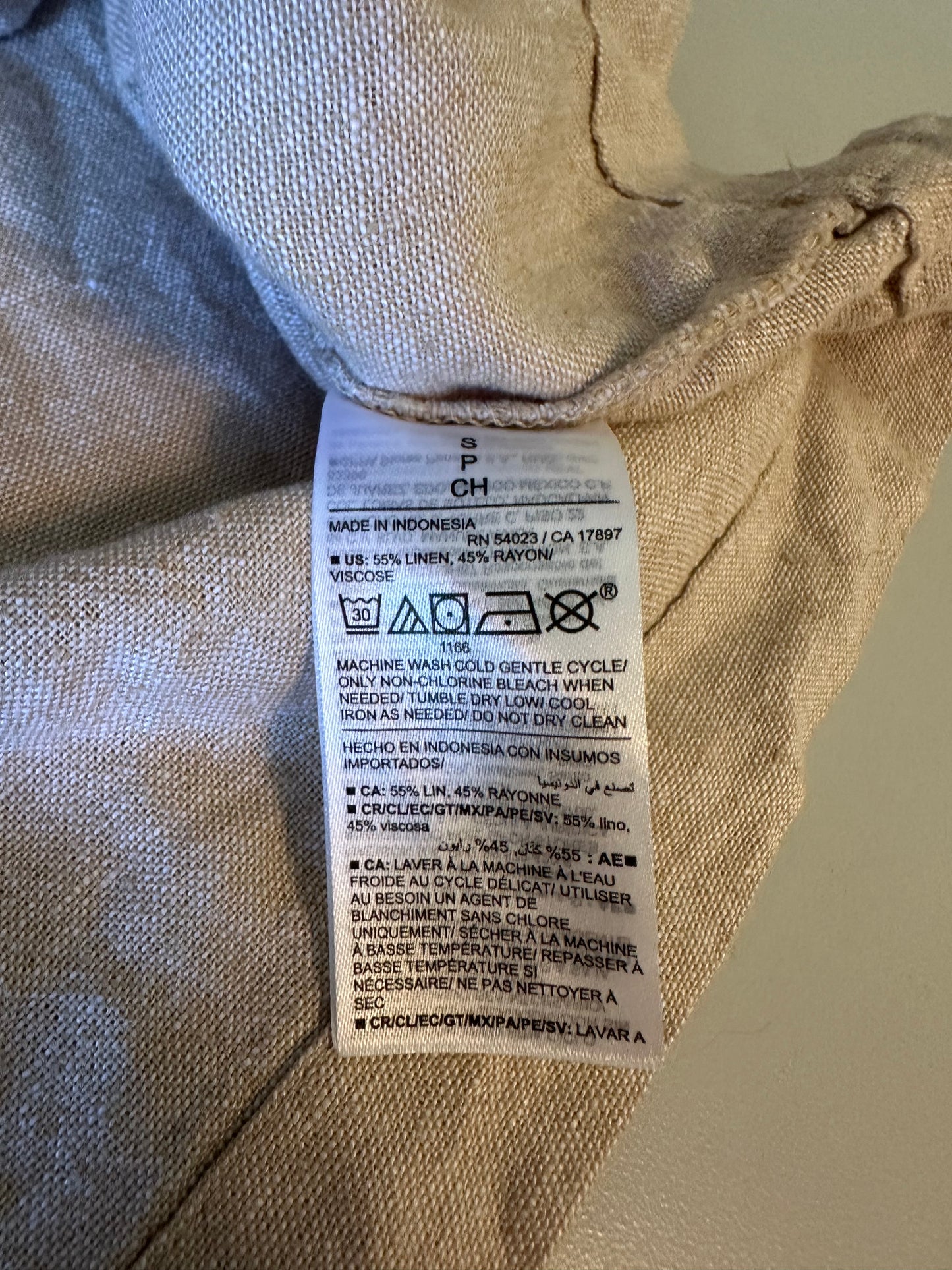 NWT Old Navy Sleeveless Linen-Blend Crop Top in Tan | Size Small