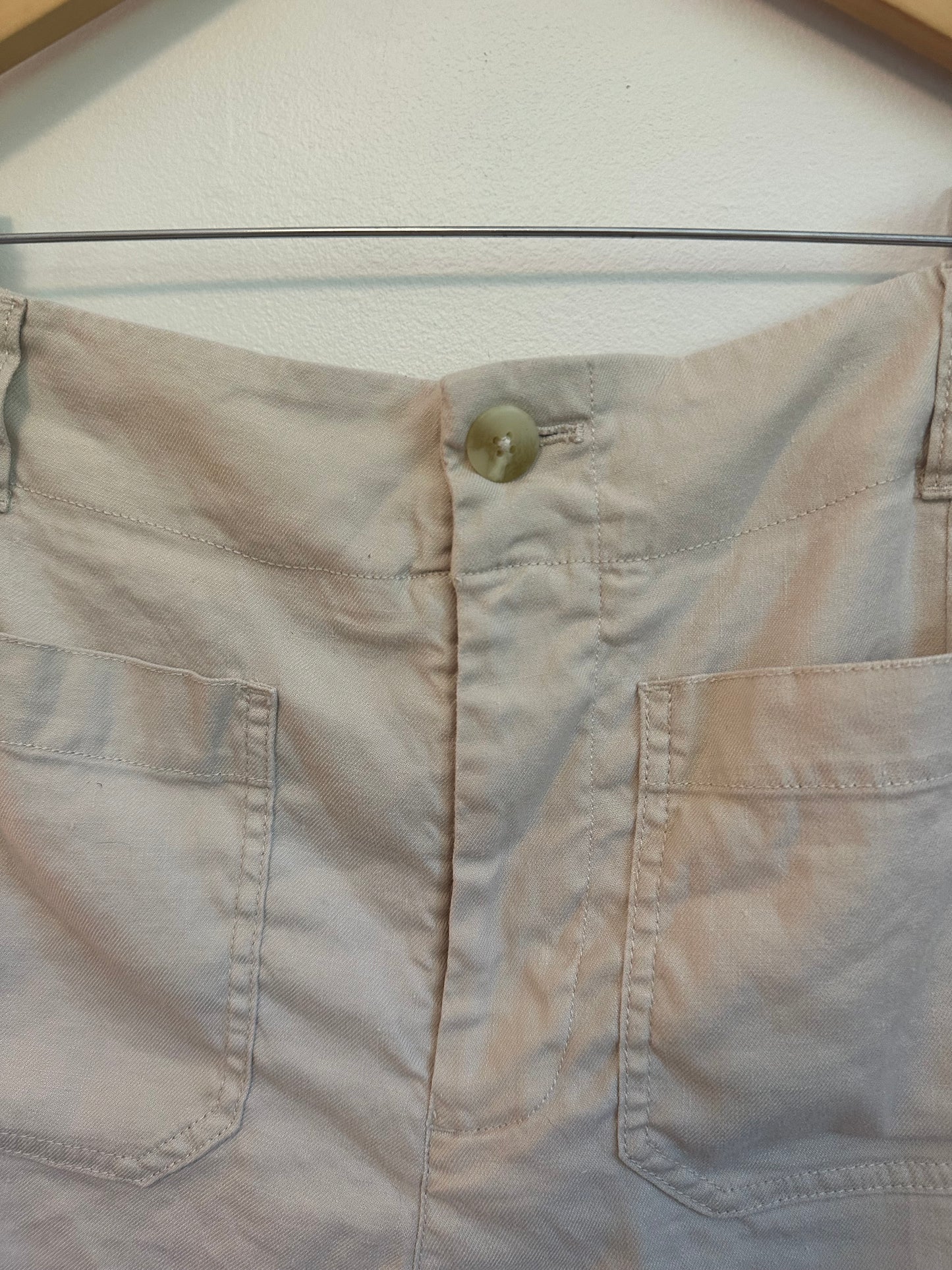 Anthropologie Colette Linen Blend High-Rise Shorts by Maeve in Beige | Size 31