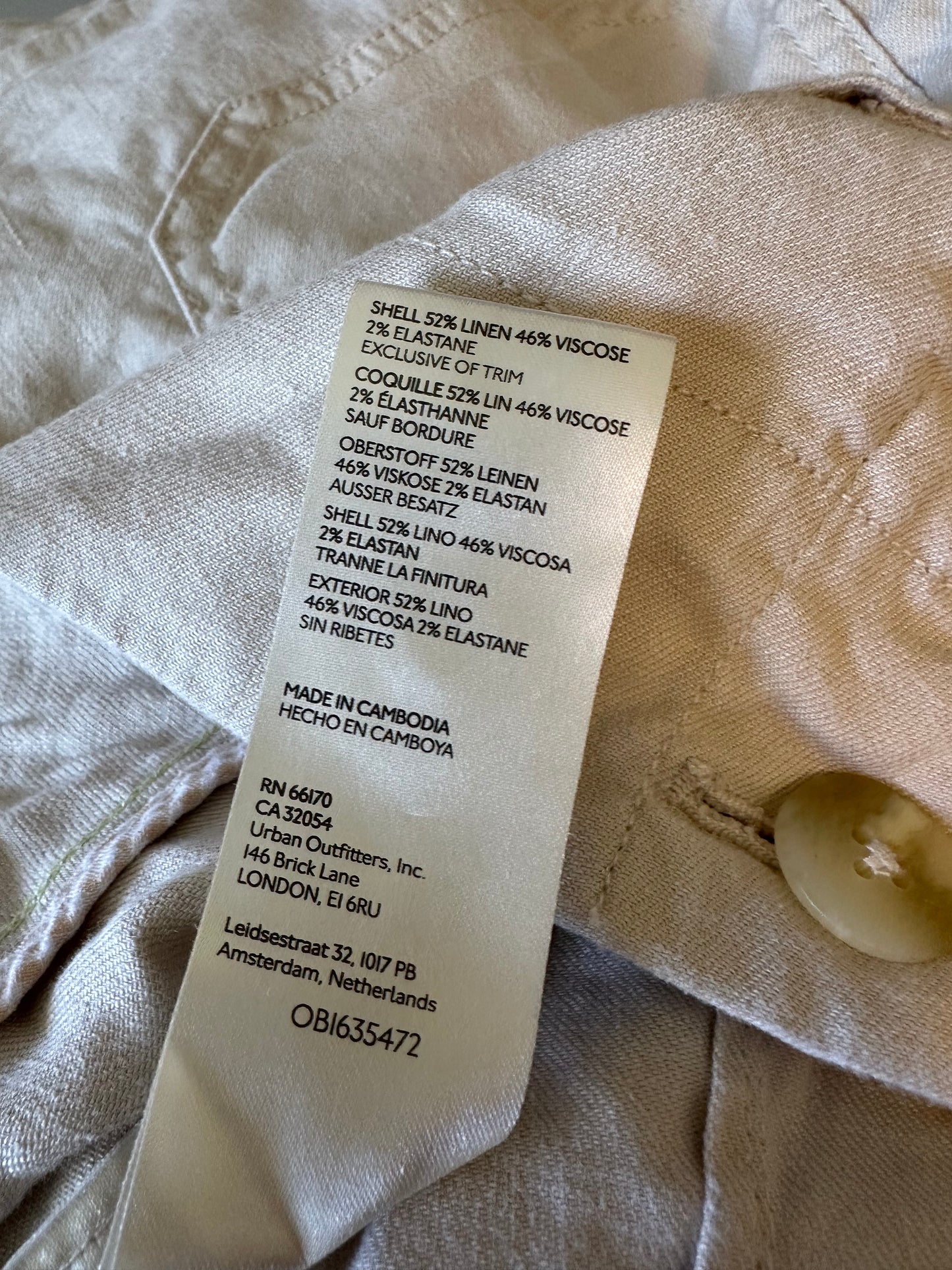Anthropologie Colette Linen Blend High-Rise Shorts by Maeve in Beige | Size 31