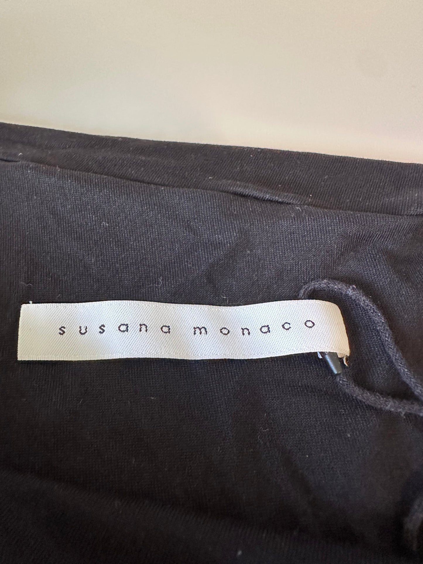 Susana Monaco Off The Shoulder Black Romper | Size Medium