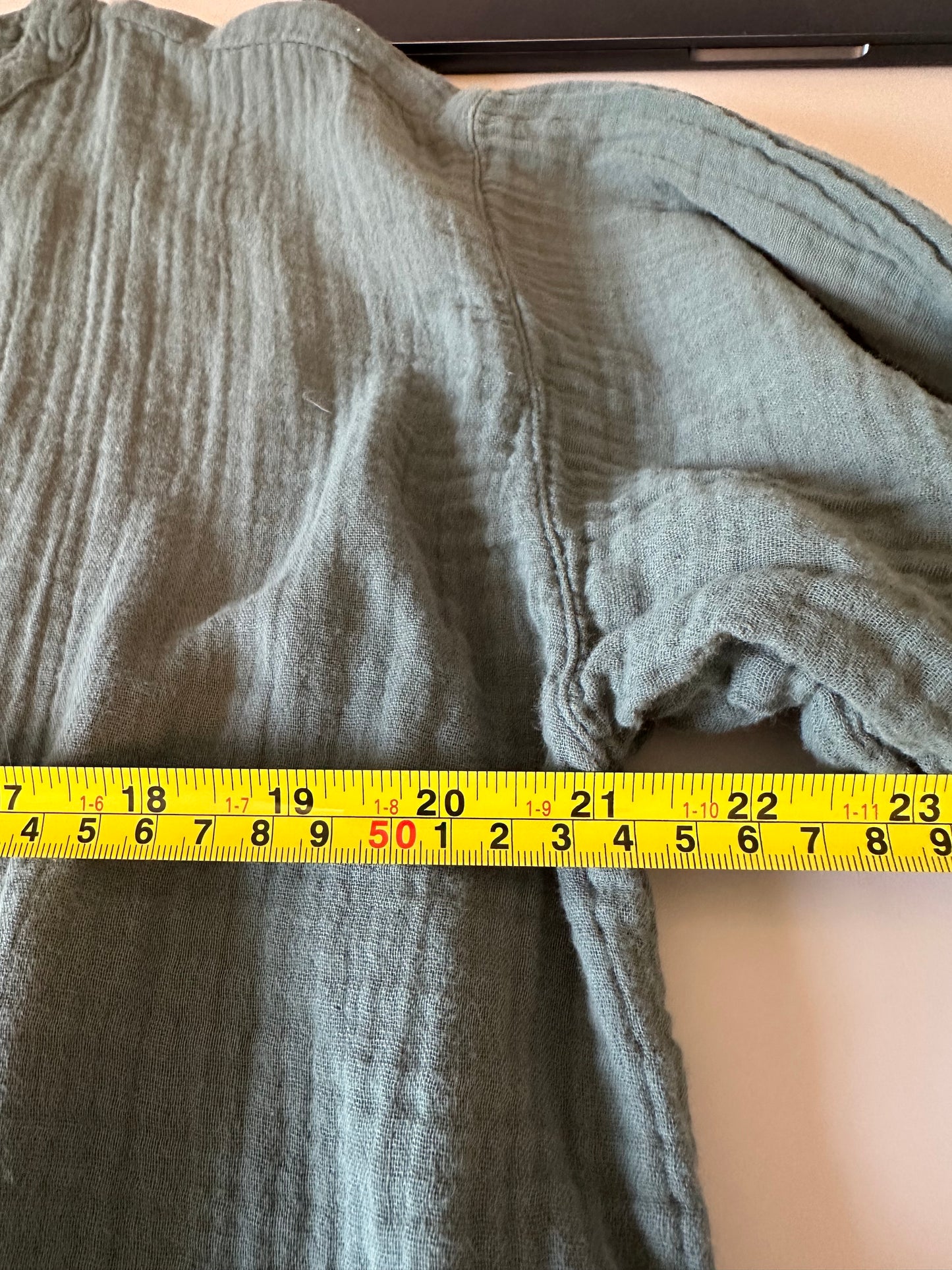 Velvet by Graham & Spencer Green Cotton Gauze Blouse | Size XS