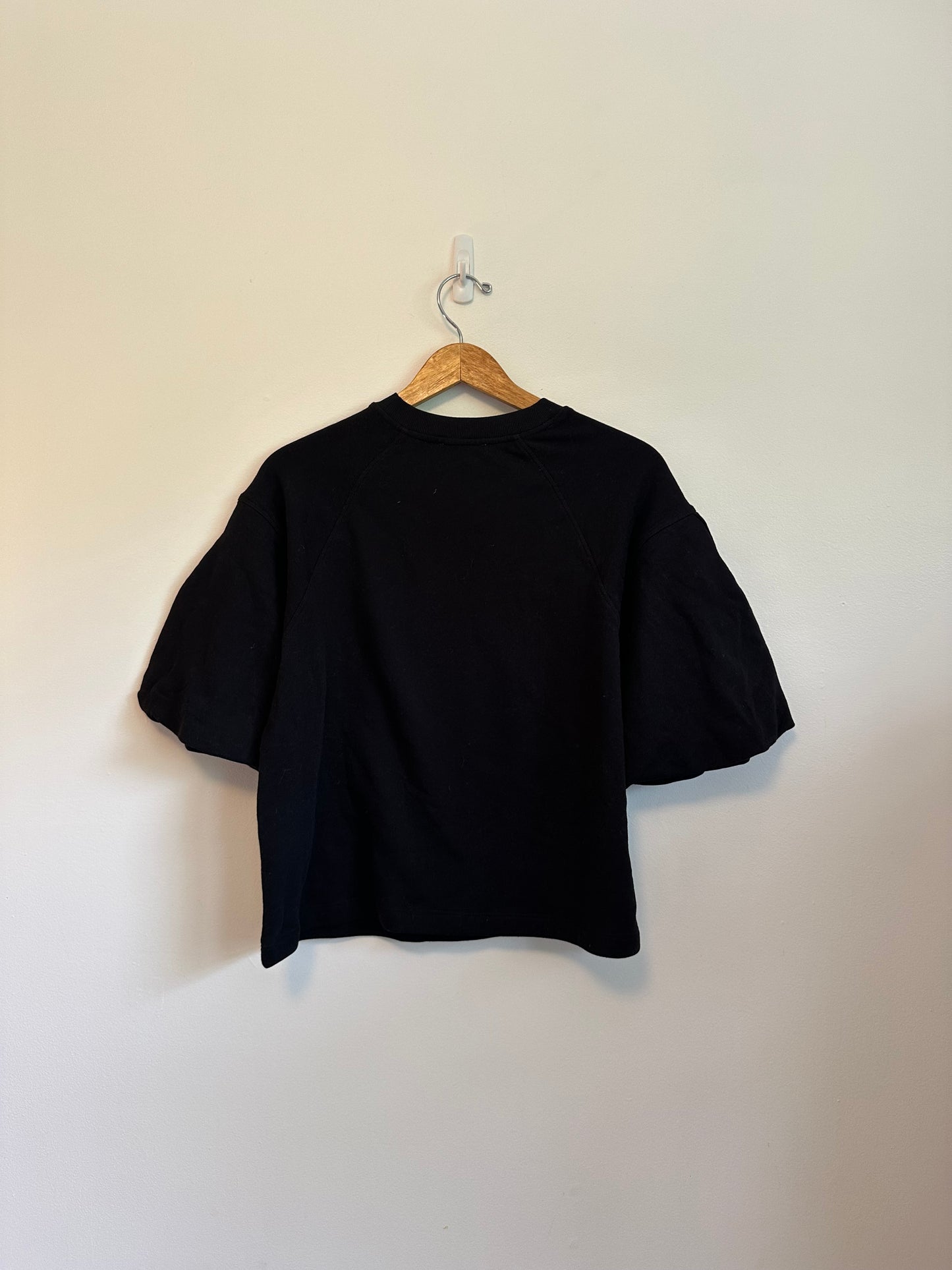 NWT Madewell Puff Sleeve Sweatshirt Tee in Black | Size Small