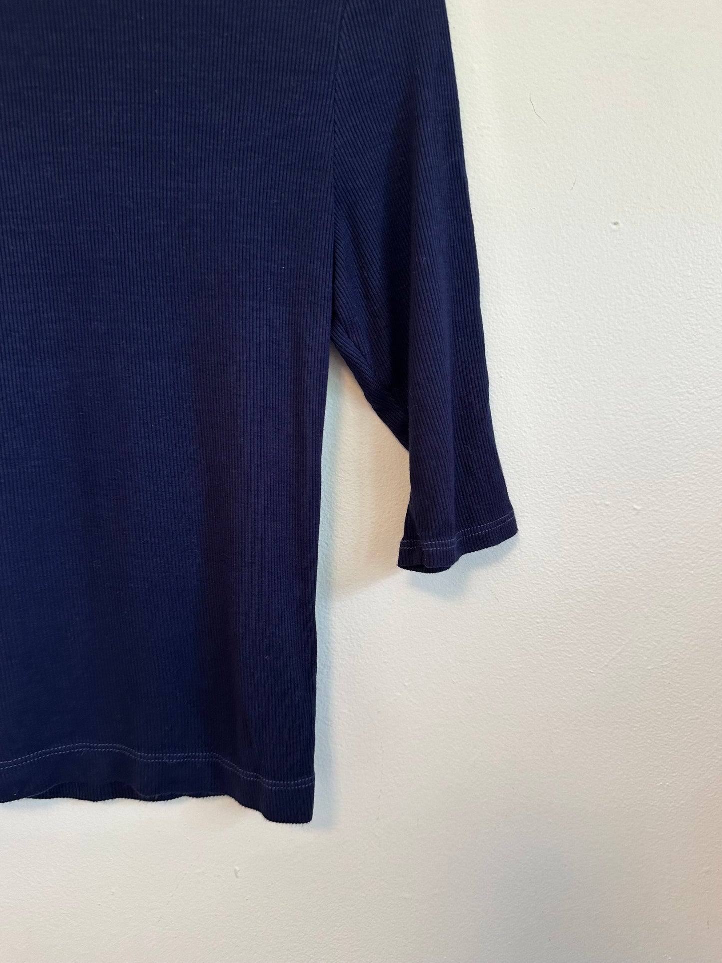 Michael Stars Mave Ribbed Top in Navy Blue
