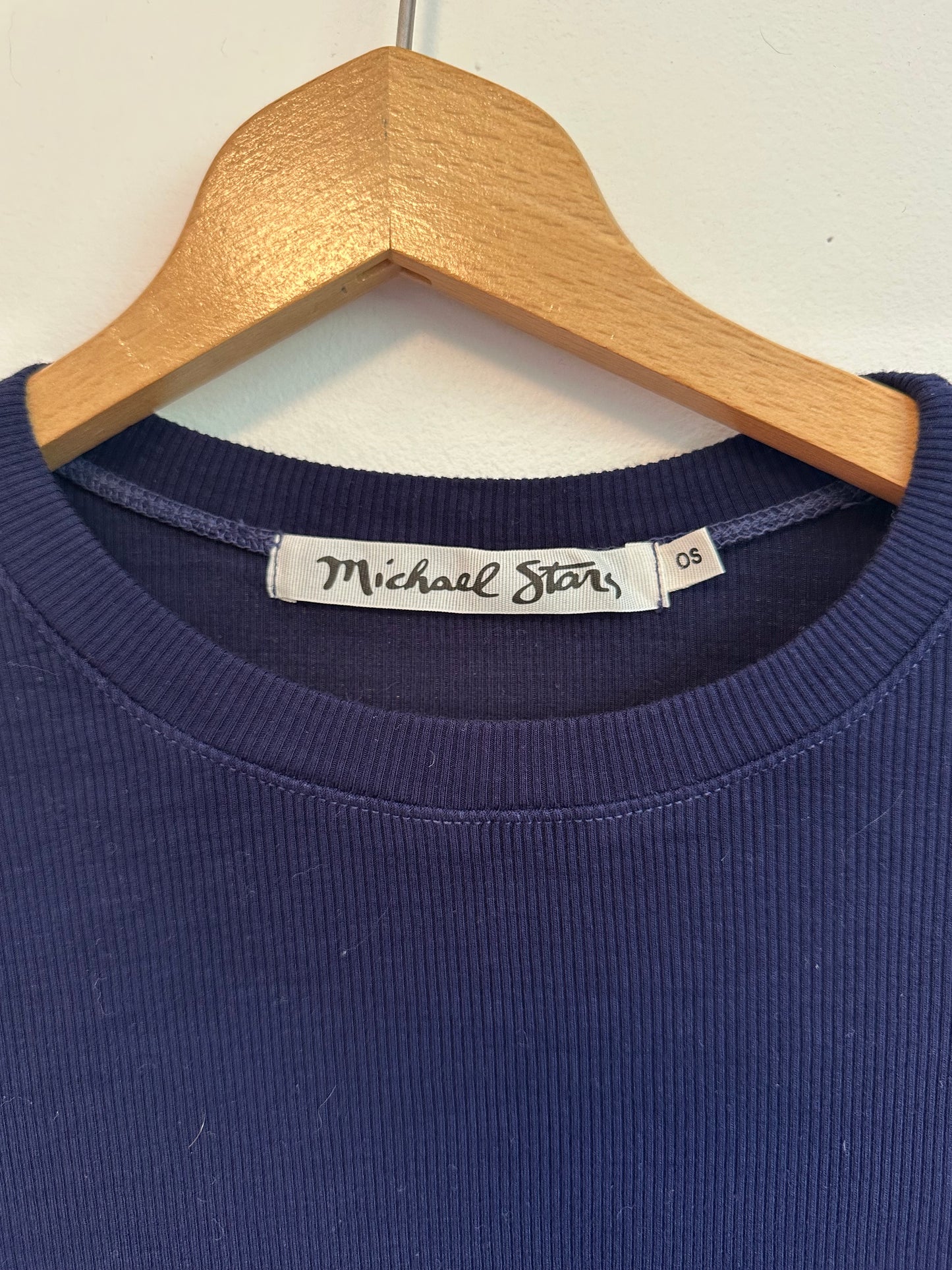 Michael Stars Mave Ribbed Top in Navy Blue