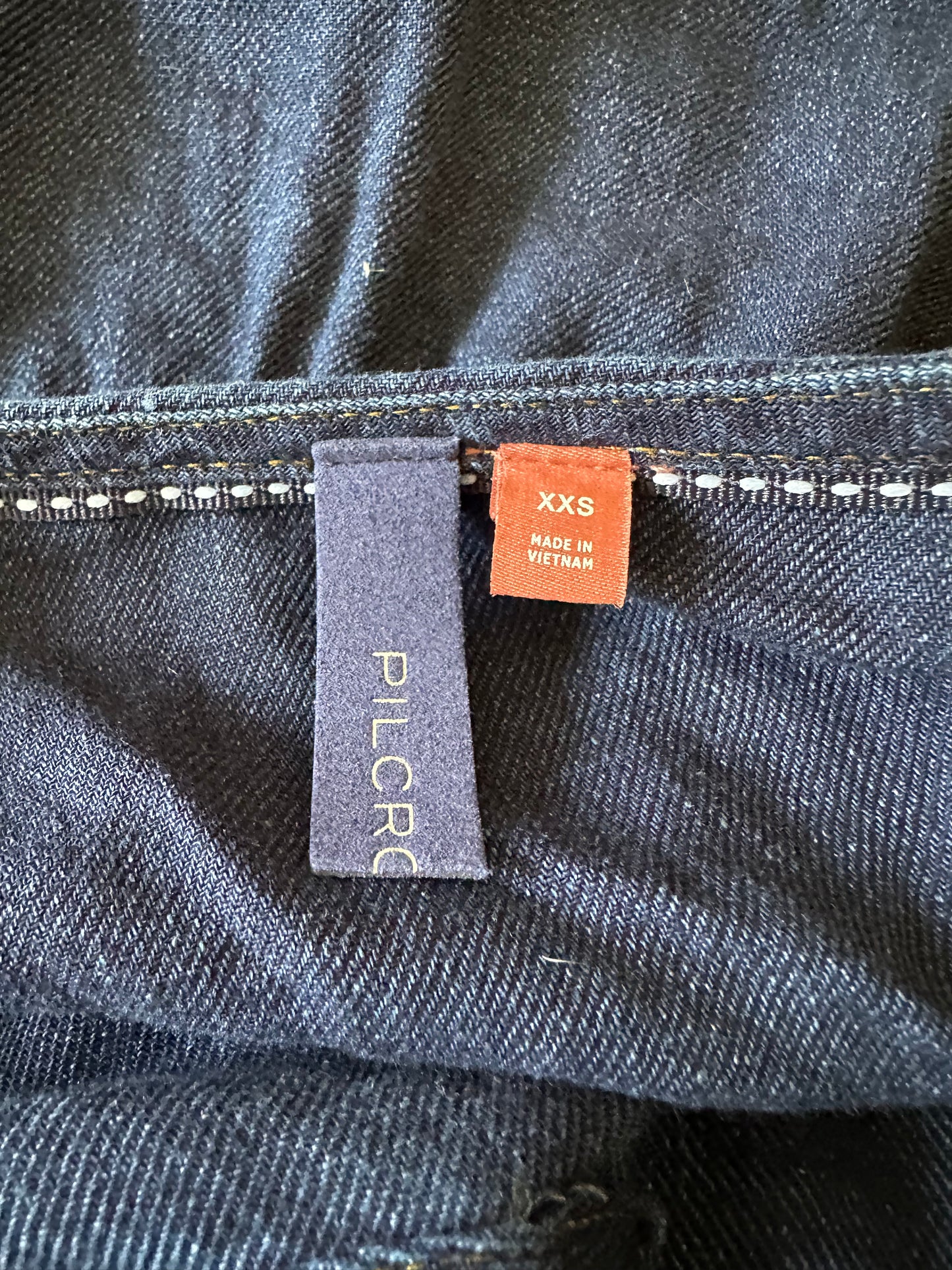 Anthropologie Pilcro Chambray Peasant Blouse in Blue | Size XXS