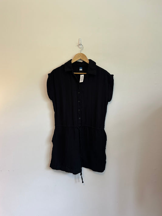 NWT Old Navy Cotton Romper in Black | Size Small