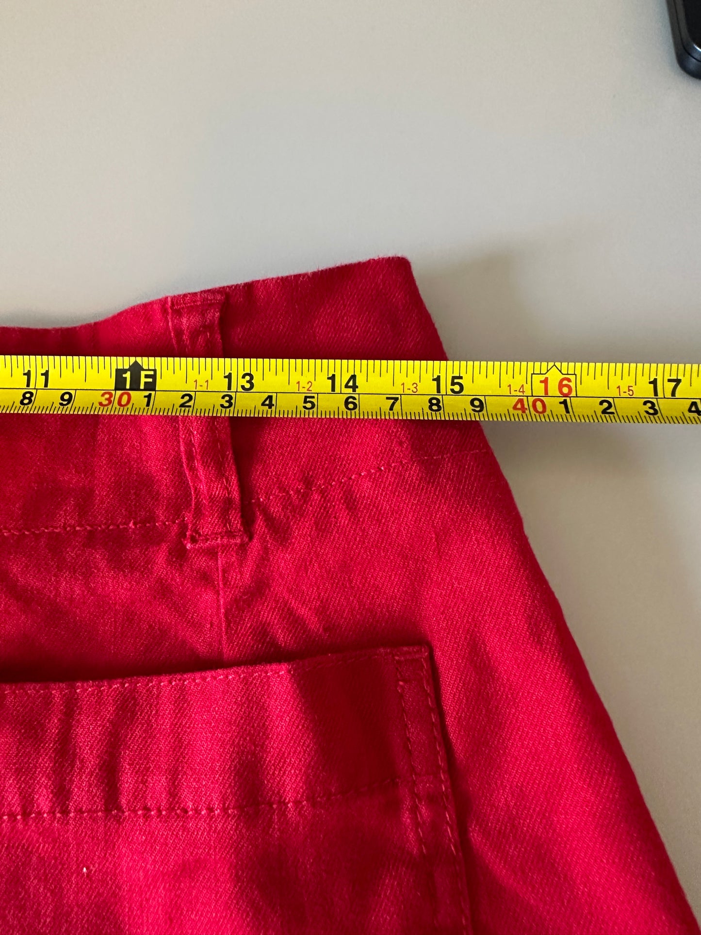 Anthropologie Maeve Colette European Linen Stretch Shorts in Red | Size 31