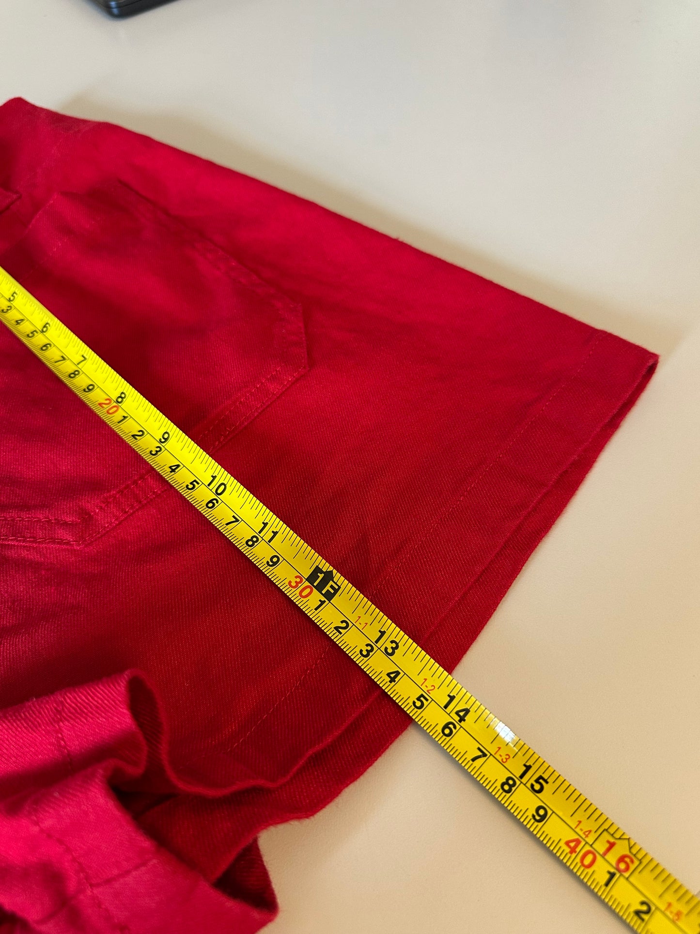 Anthropologie Maeve Colette European Linen Stretch Shorts in Red | Size 31
