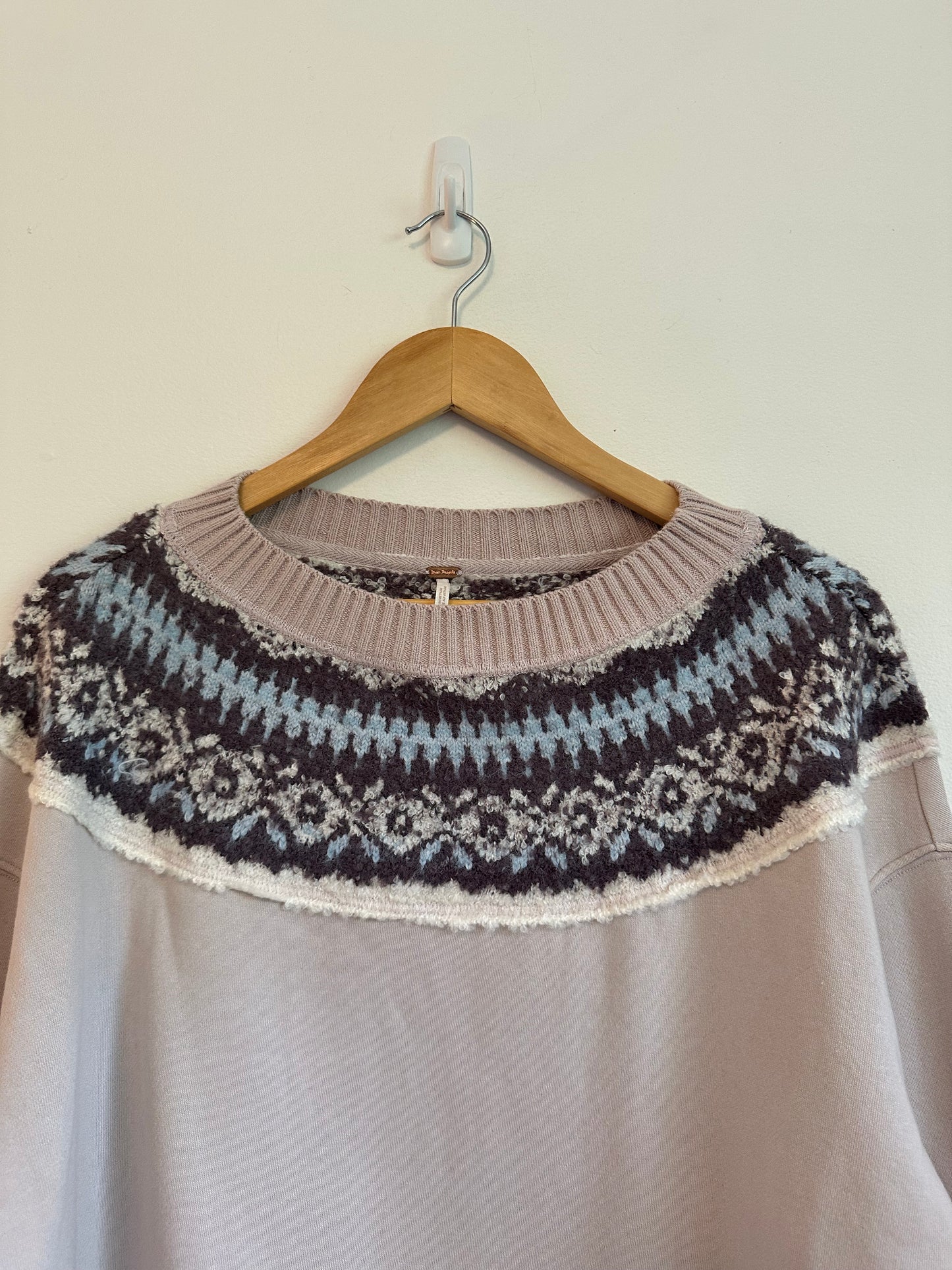 Free People Chilly Sweatshirt in Hushed Violet Combo | Size XS