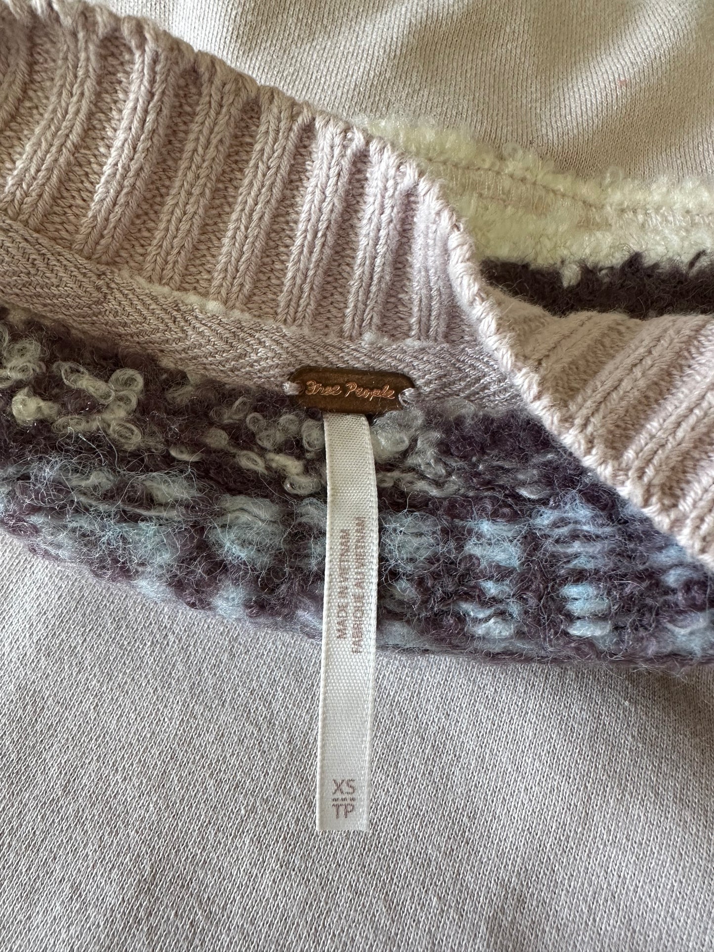 Free People Chilly Sweatshirt in Hushed Violet Combo | Size XS